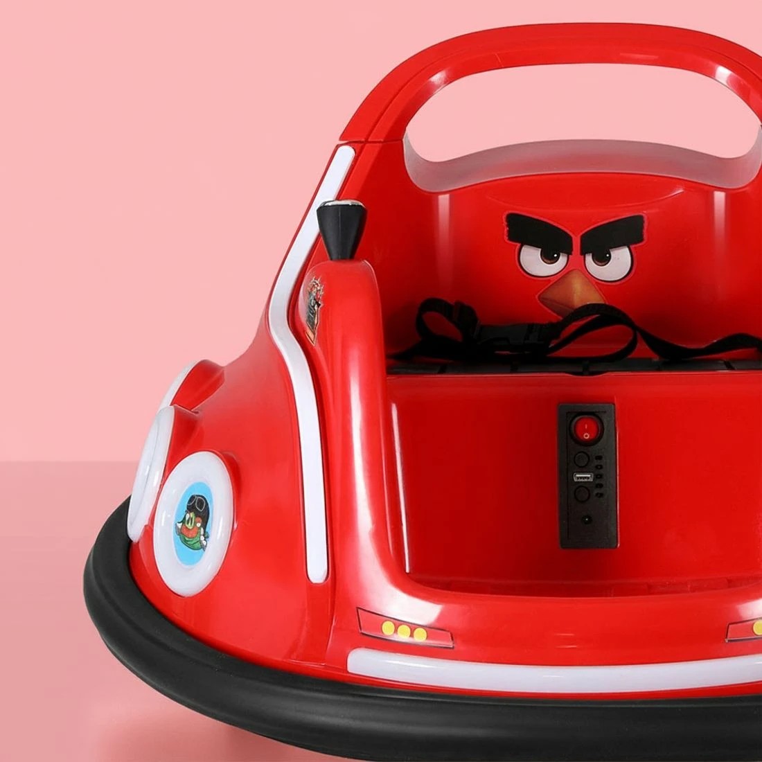 3 Kids Ride On Car Bumper Electric Toys Cars Light Remote Angry Birds Stickers - Red, 3 of 5