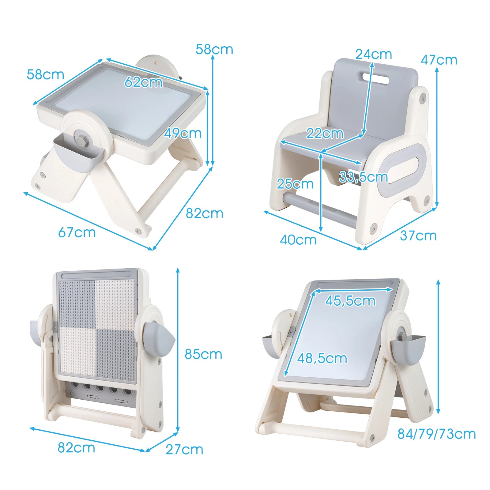 4 Costway 9in1 Activity Table Chair Set Water/Sand Table - Multi, 4 of 4