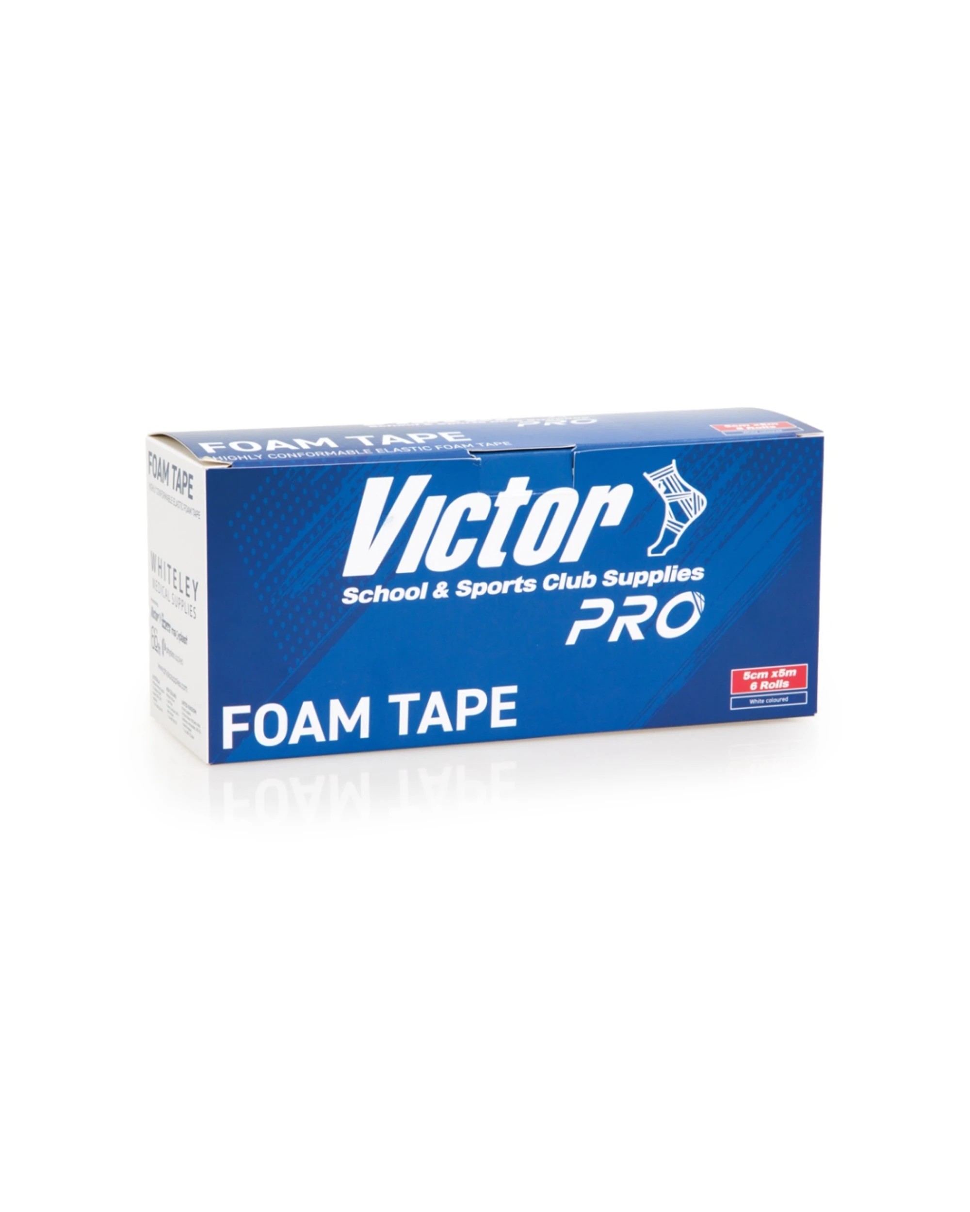 1 Victor Sport 6pc Pro Foam Conformable Hypoallergenic Elastic Tape Pack 5cm - White, 1 of 5