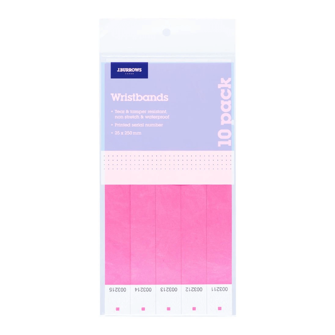 1 J.Burrows Wristbands Pink 10 Pack, 1 of 2