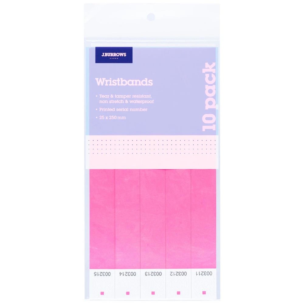 1 J.Burrows Wristbands Pink 10 Pack, 1 of 2