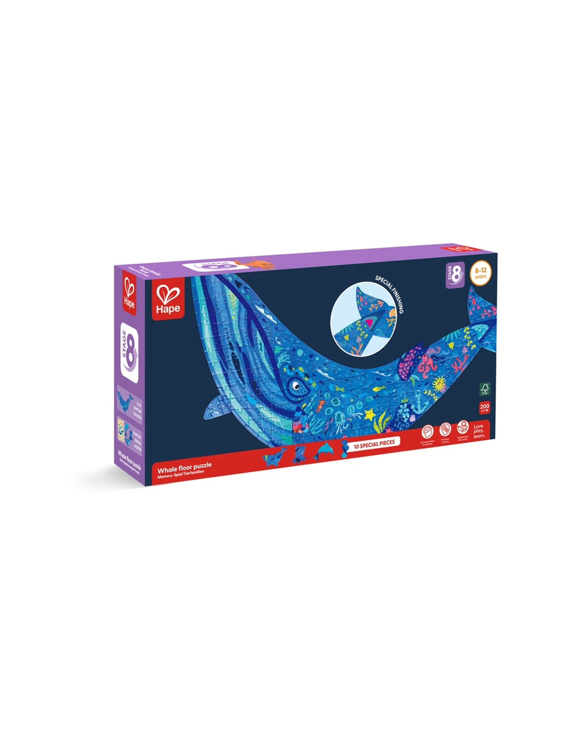 2 Hape Floor Puzzle Ocean Animal Whale Shaped Kids Educational Marine Puzzle Toy - Multi, 2 of 3