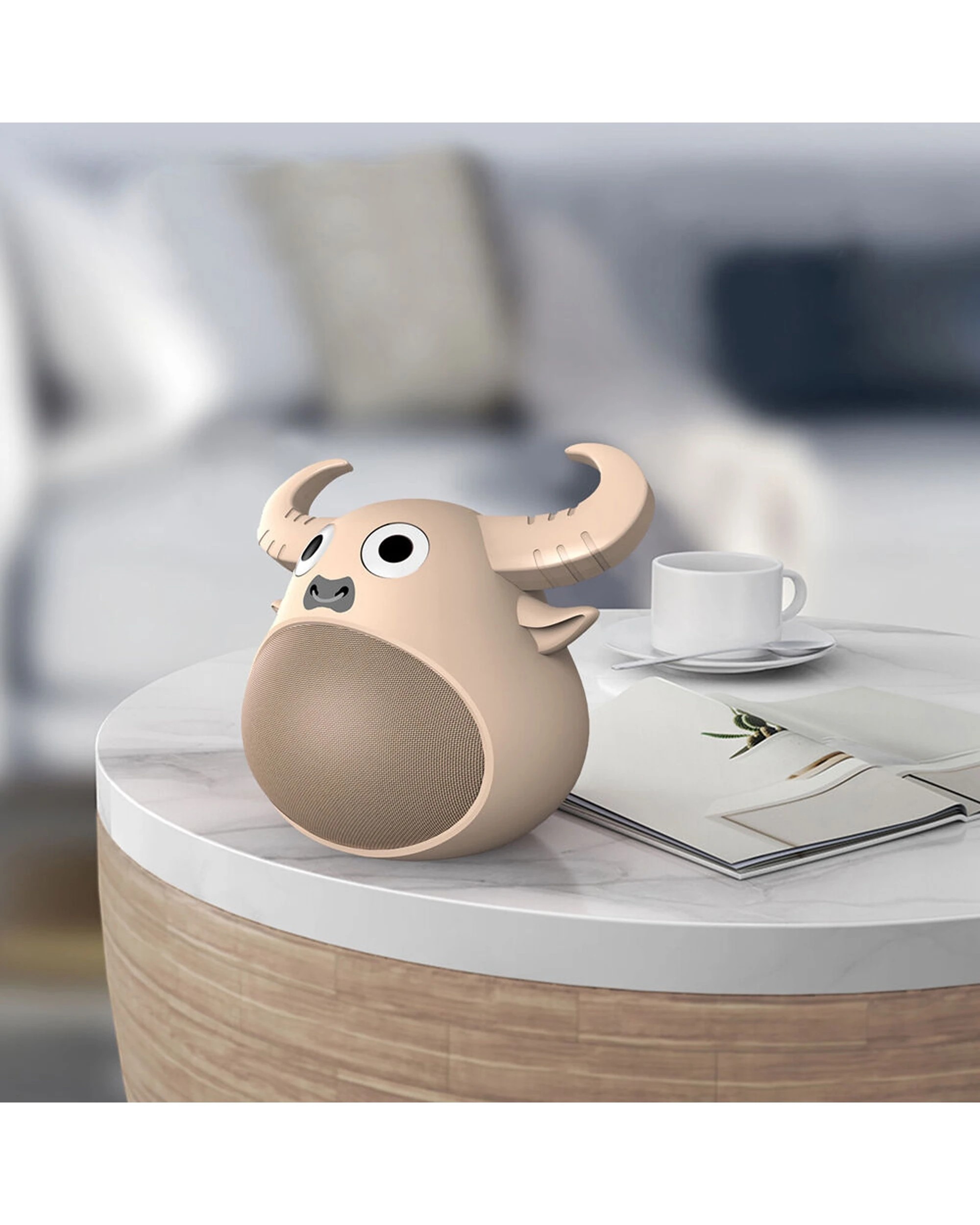2 Fitsmart Bluetooth Wireless Animal Face Speaker Compact Portable 3W Audio Kahki - Beige, 2 of 5
