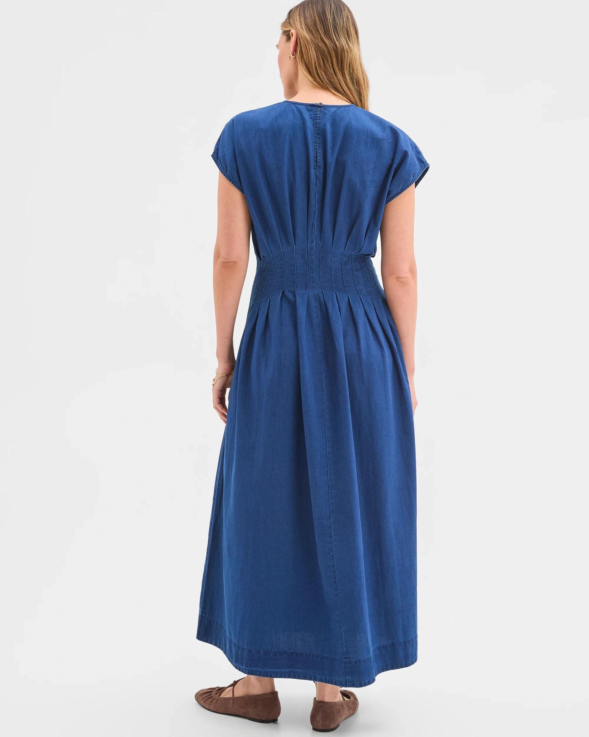 6 Target Woman Australian Cotton Darted Midi Dress CHAMBRAY, 6 of 6