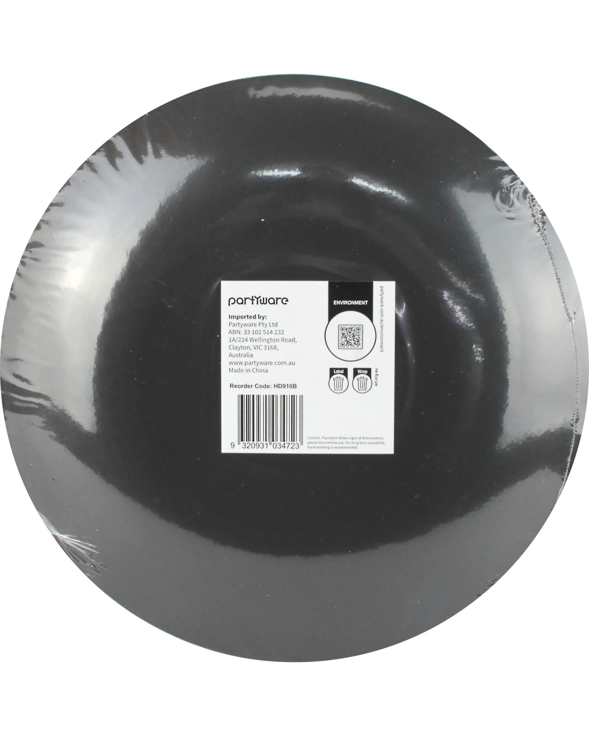 3 Partyware Everyday Home Deluxe Reusable Large Plates Pack of 10 - Black, 3 of 3