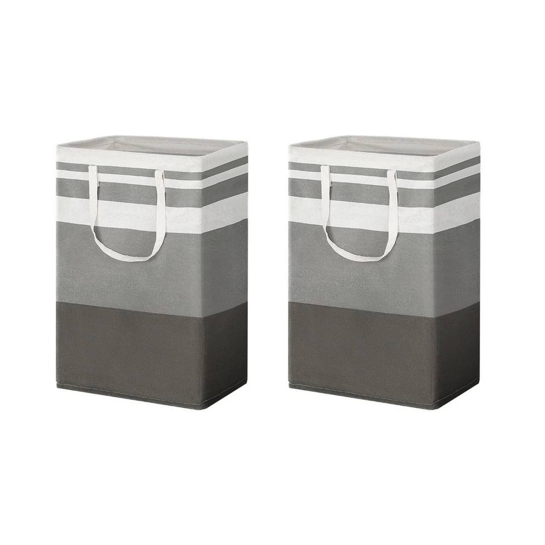 1 Artiss 2X Laundry Basket Hamper Foldable - Grey, 1 of 4