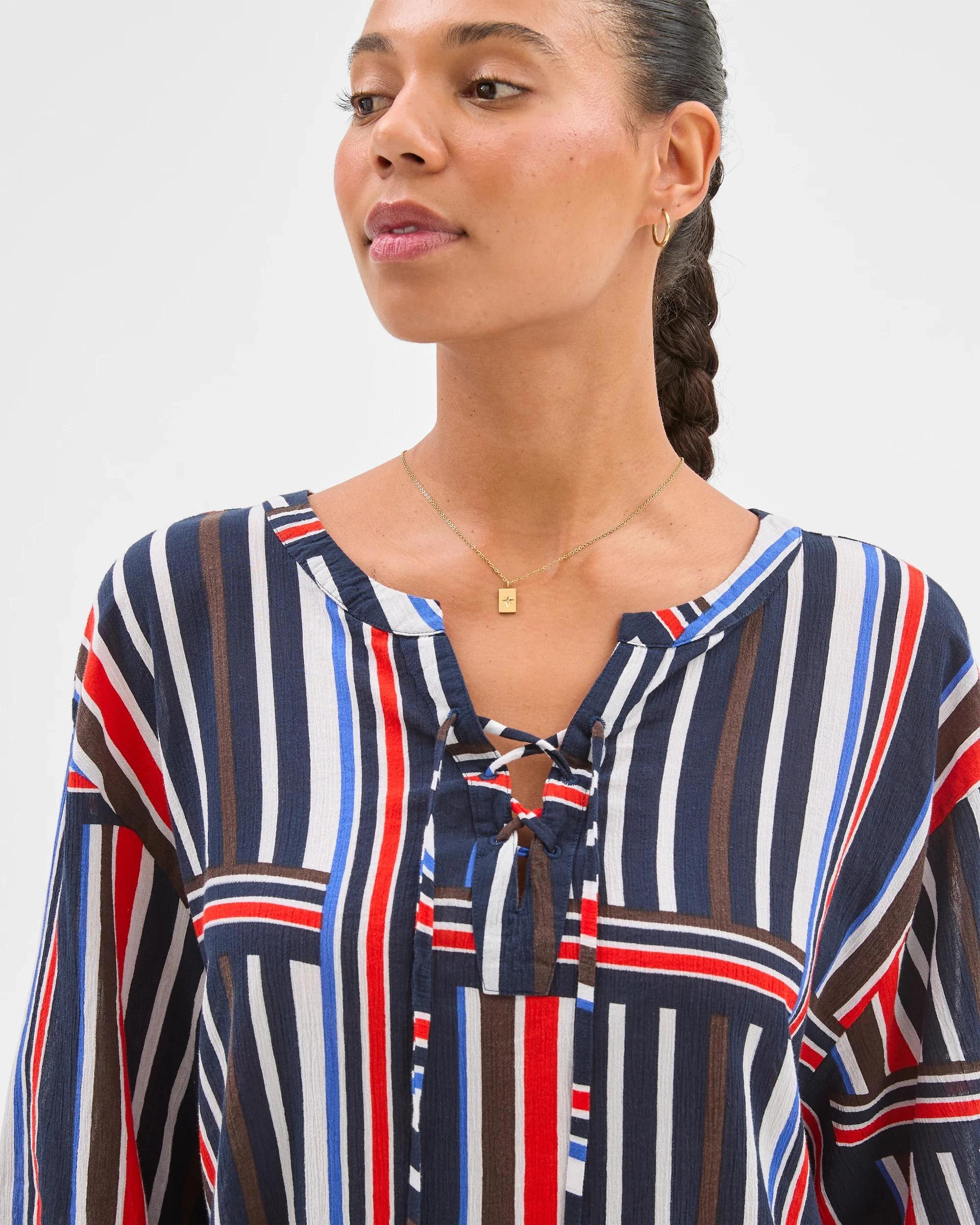 4 Target Resort Lace Up Beach Tunic STRIPE, 4 of 5