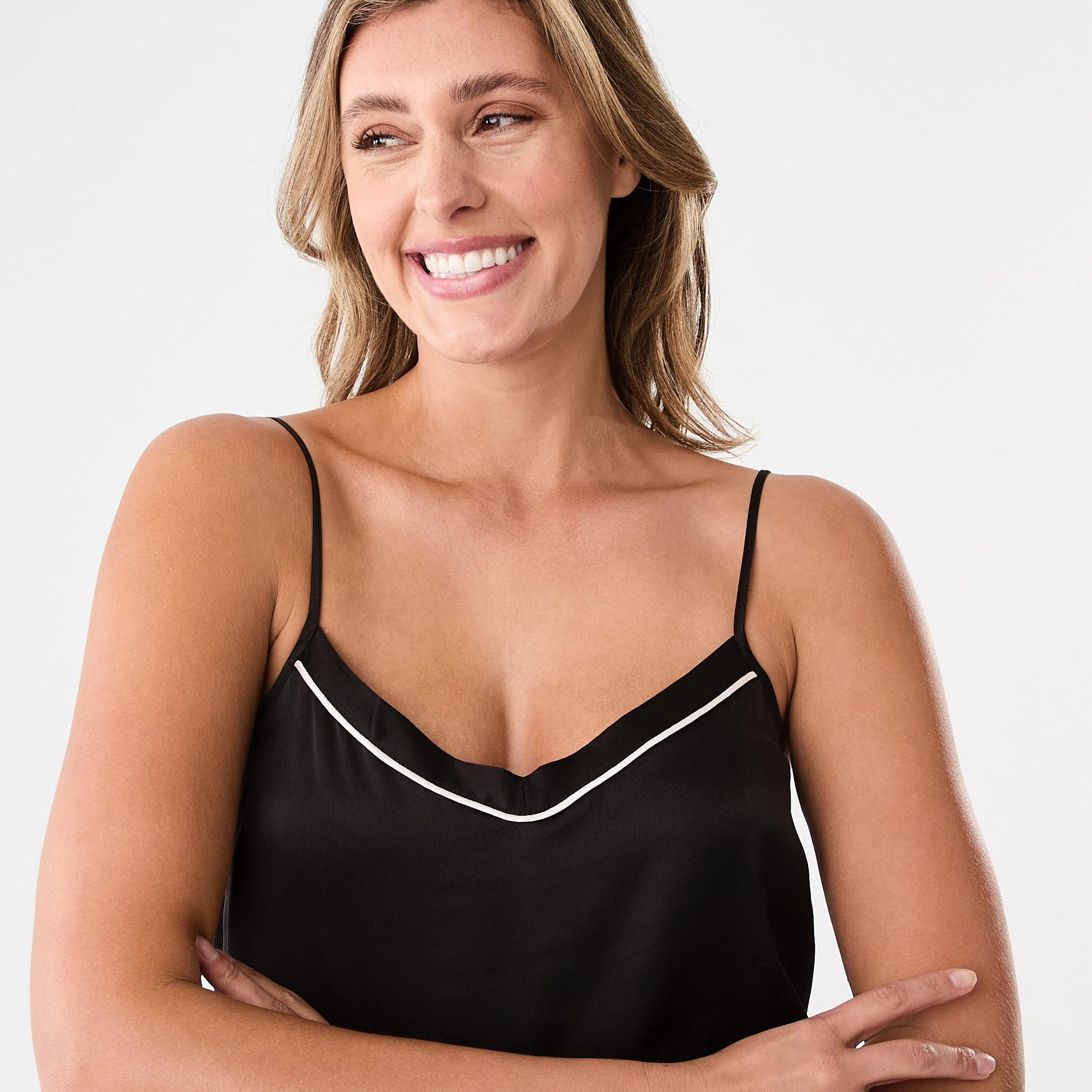 4 Satin Cami Nightie Black, 4 of 6