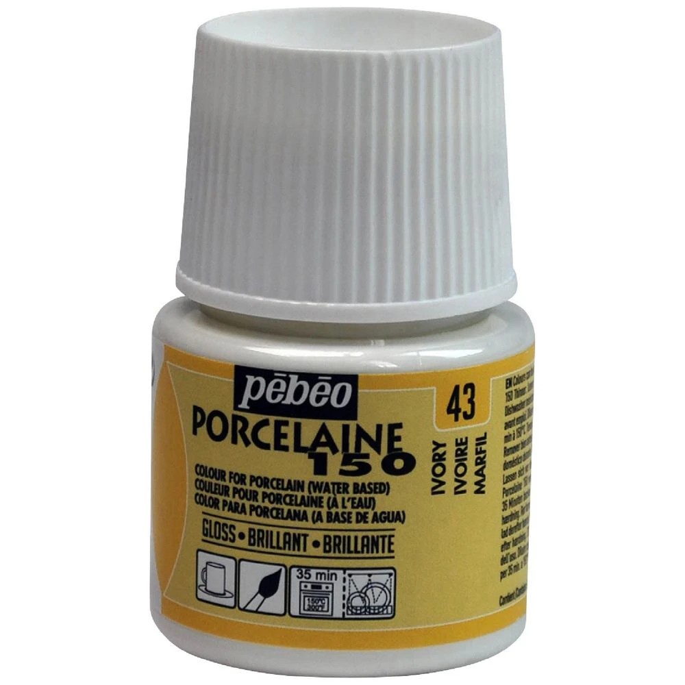 1 Pebeo Porcelaine 150 Paint 45ml Ivory, 1 of 1