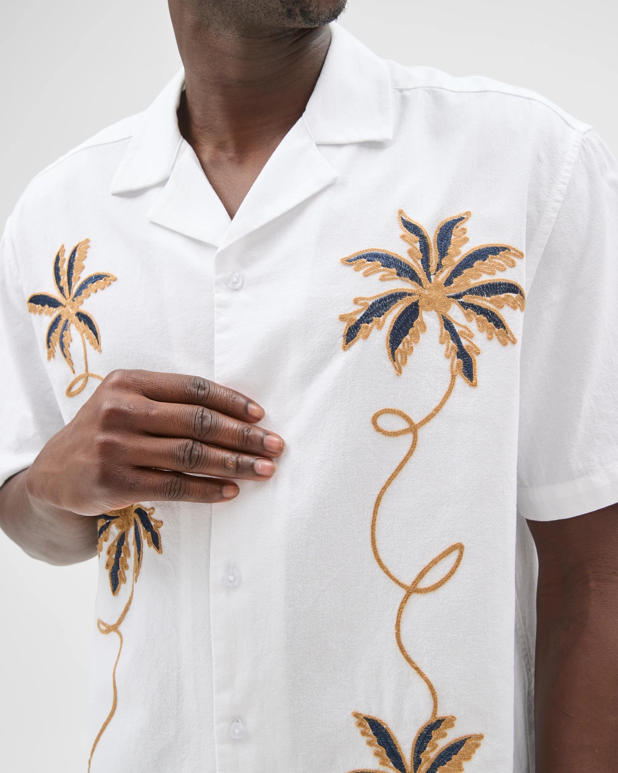 5 Commons Australian Cotton Short Sleeve Embroidered Boxy Fit Shirt CLOUD WHITE, 5 of 7
