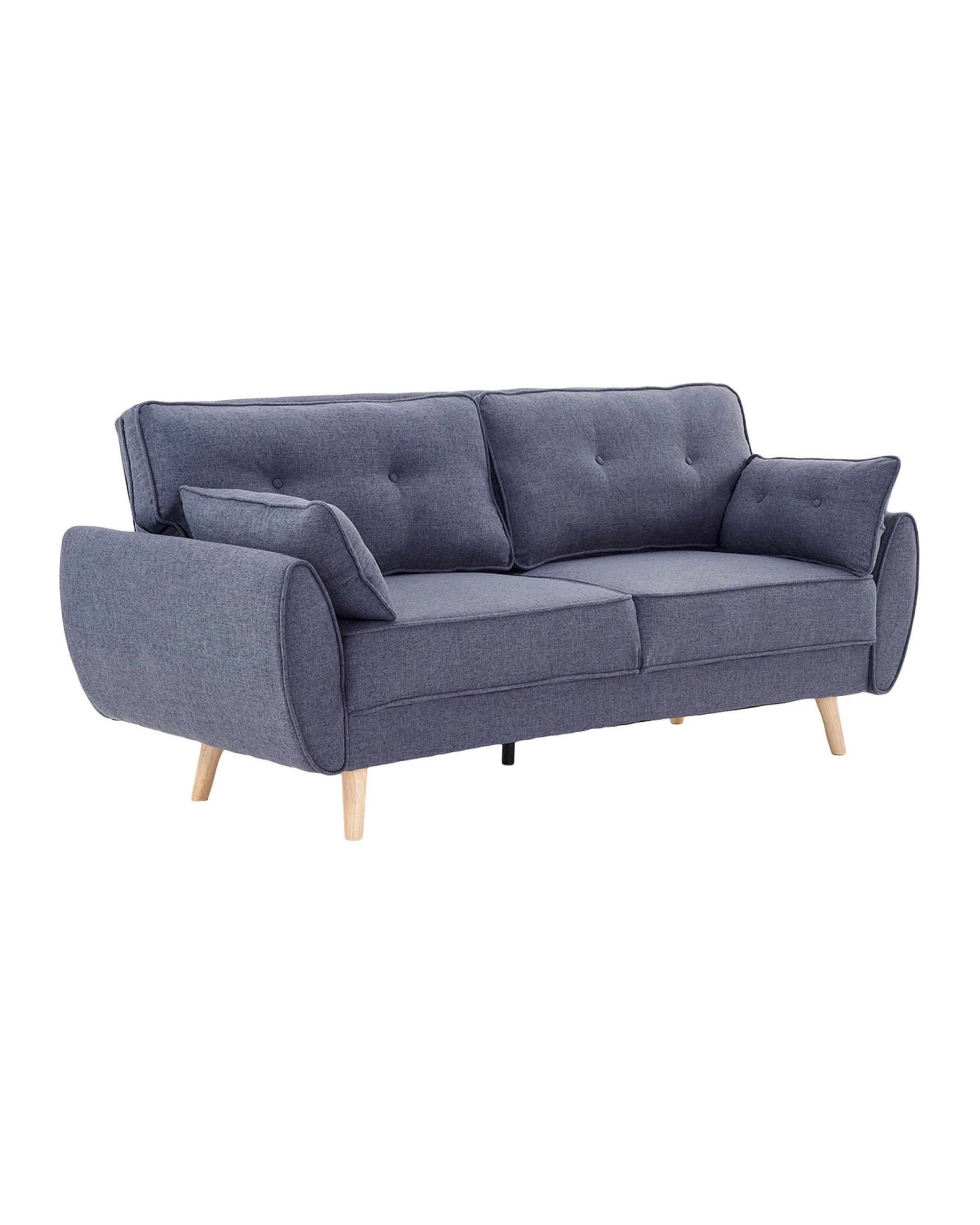 1 Sarantino 3 Seater Modular Linen Fabric Wood Sofa Bed Couch- Dark Grey, 1 of 10