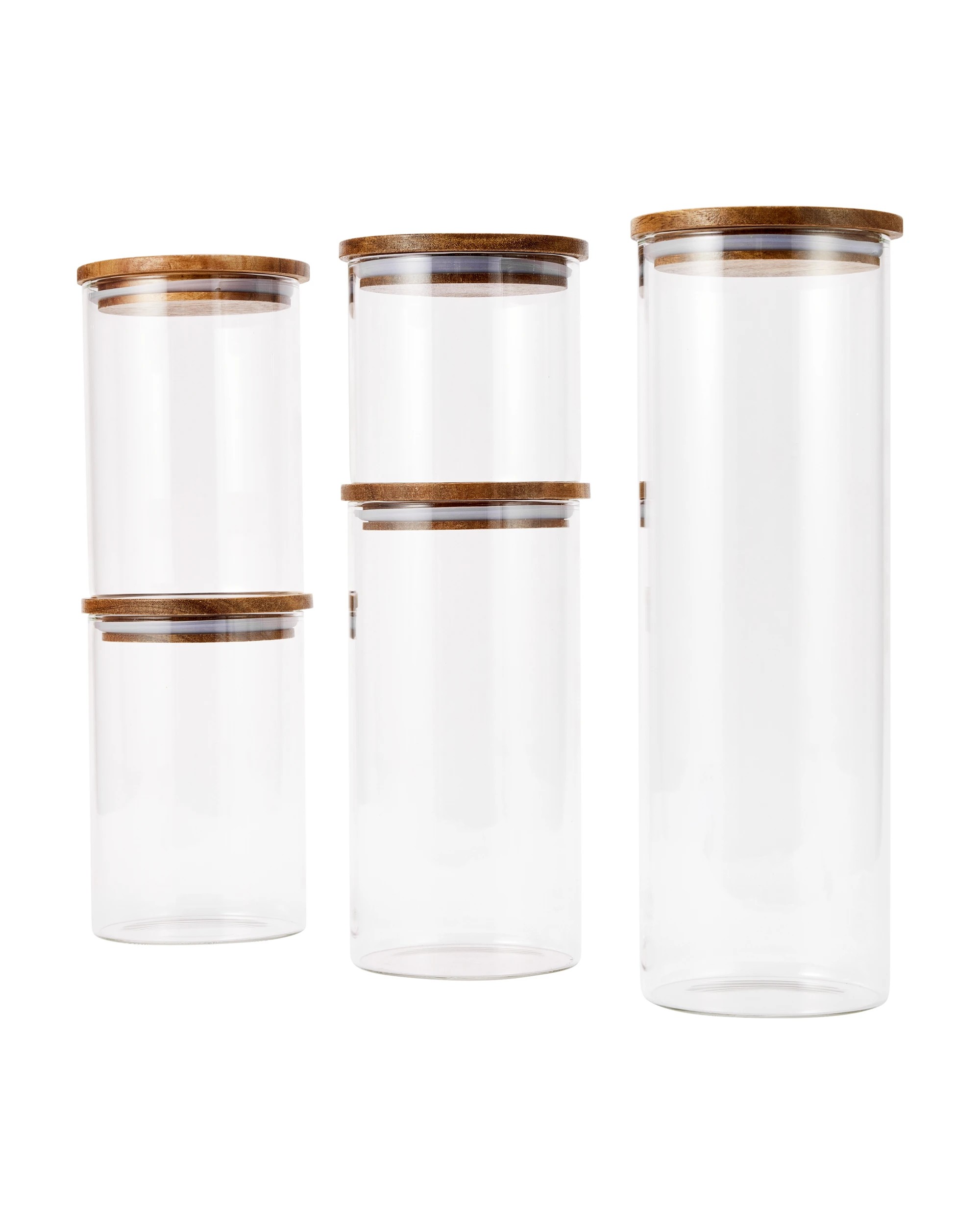 1 Set of 5 Glass Food Storage Canisters, 1 of 9