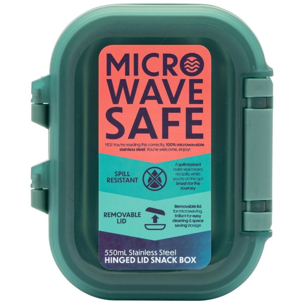 1 Smash Hinged Snack Box 550mL Sage, 1 of 4