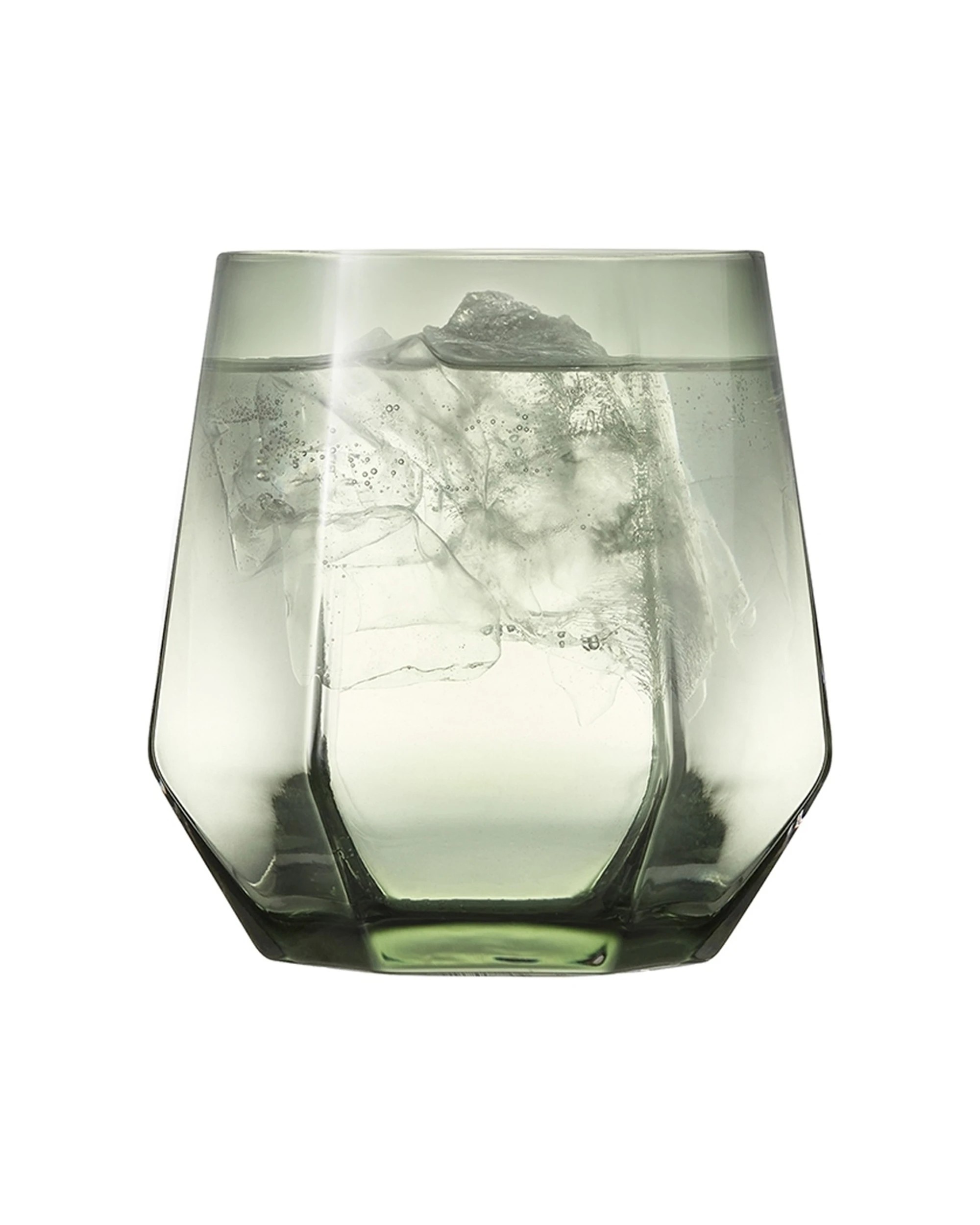3 Ecology 4pc Jemma Geometric Tumbler Glass Set 390ml Willow Smokey - Green, 3 of 5