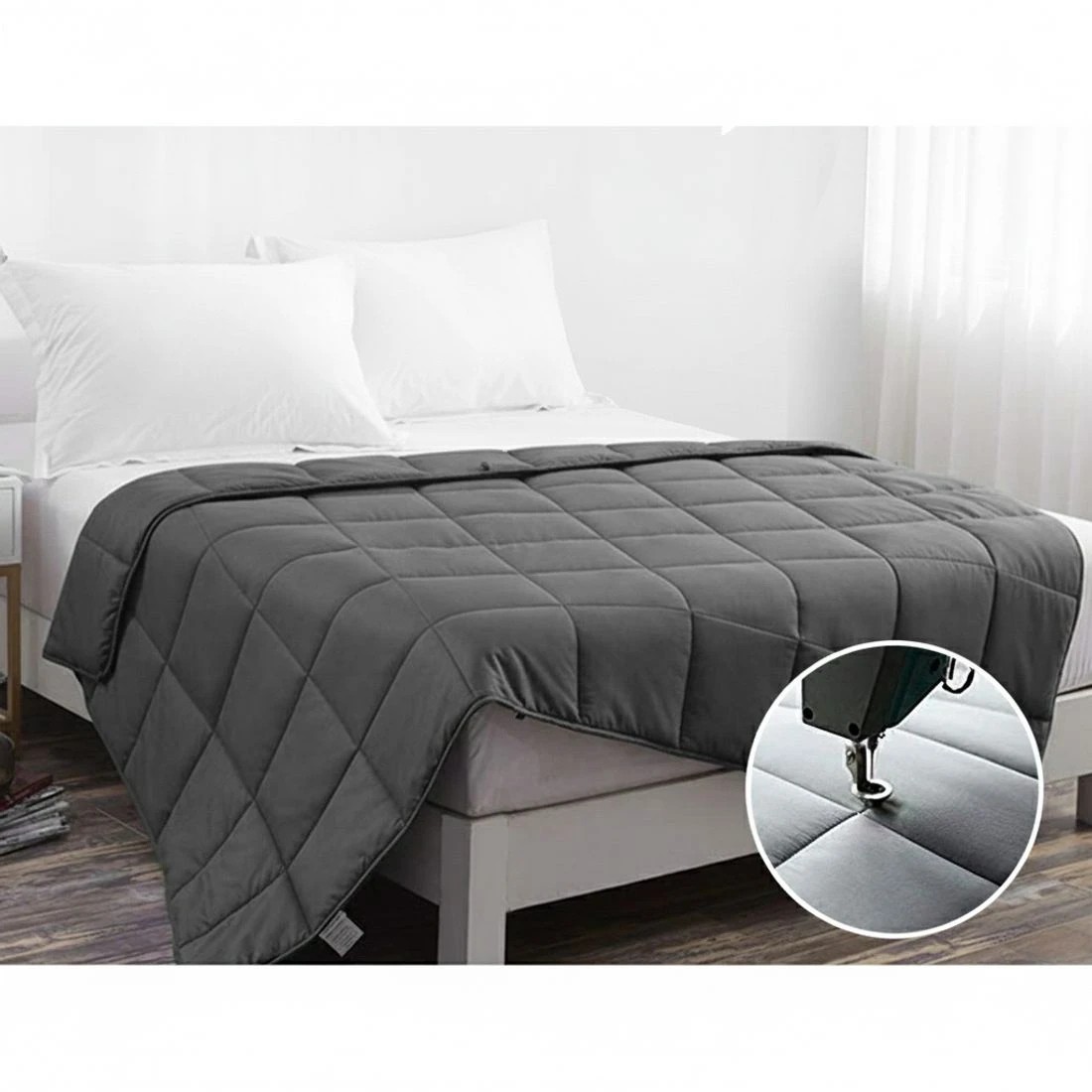 7 Giselle Weighted Blanket 2.3KG Kids - Grey, 7 of 7