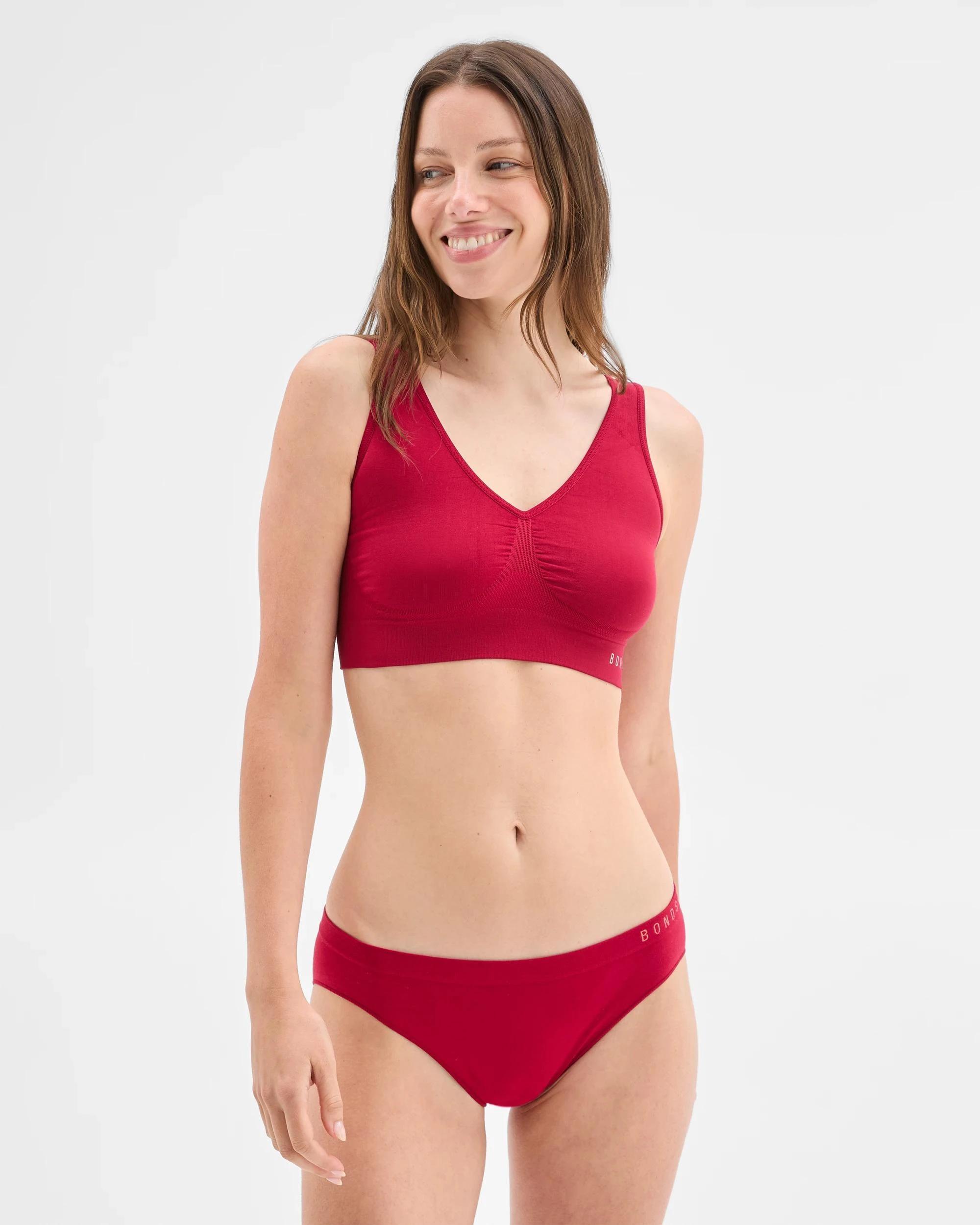 3 Bonds Seamless Comfy Crop Top CHERRY WINE, 3 of 7