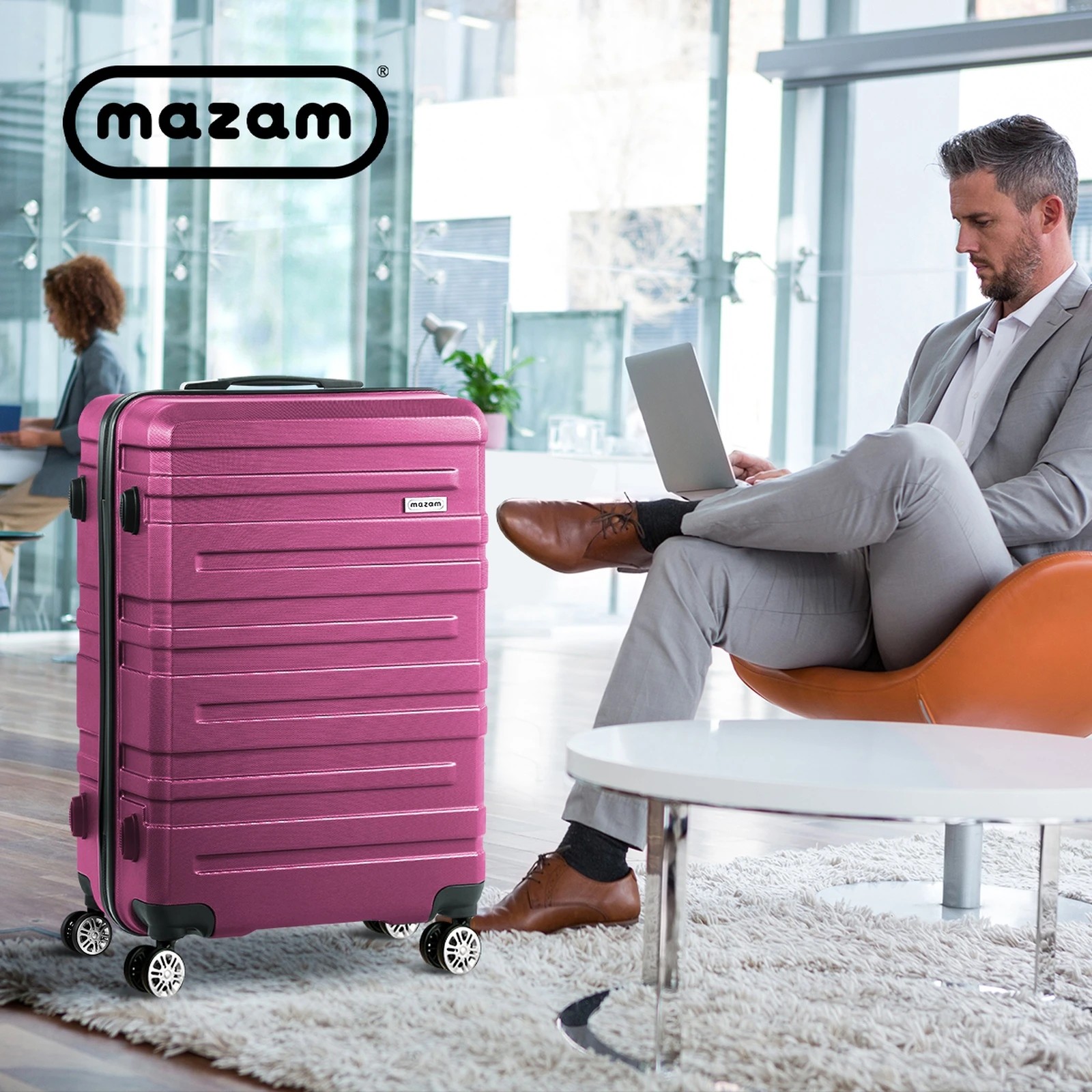 9 Mazam 28" Luggage Suitcase Travel TSA Lock Storage Hard Shell Case - Multi, 9 of 10