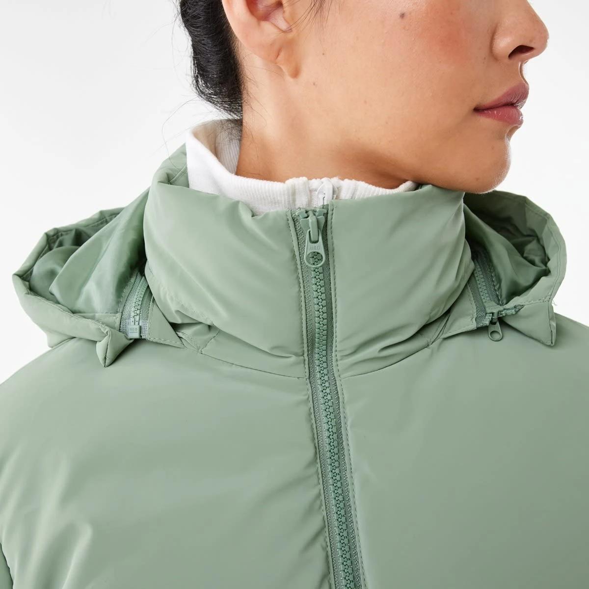 7 Active Womens Mid Length Puffer Jacket Sumer Sage, 7 of 8