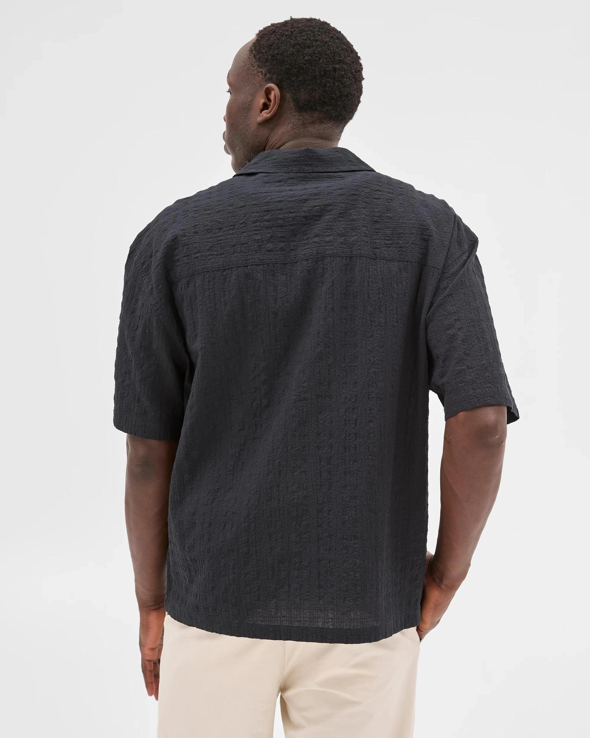 4 Commons Australian Cotton Short Sleeve Shirt PAISLEY BLACK, 4 of 6