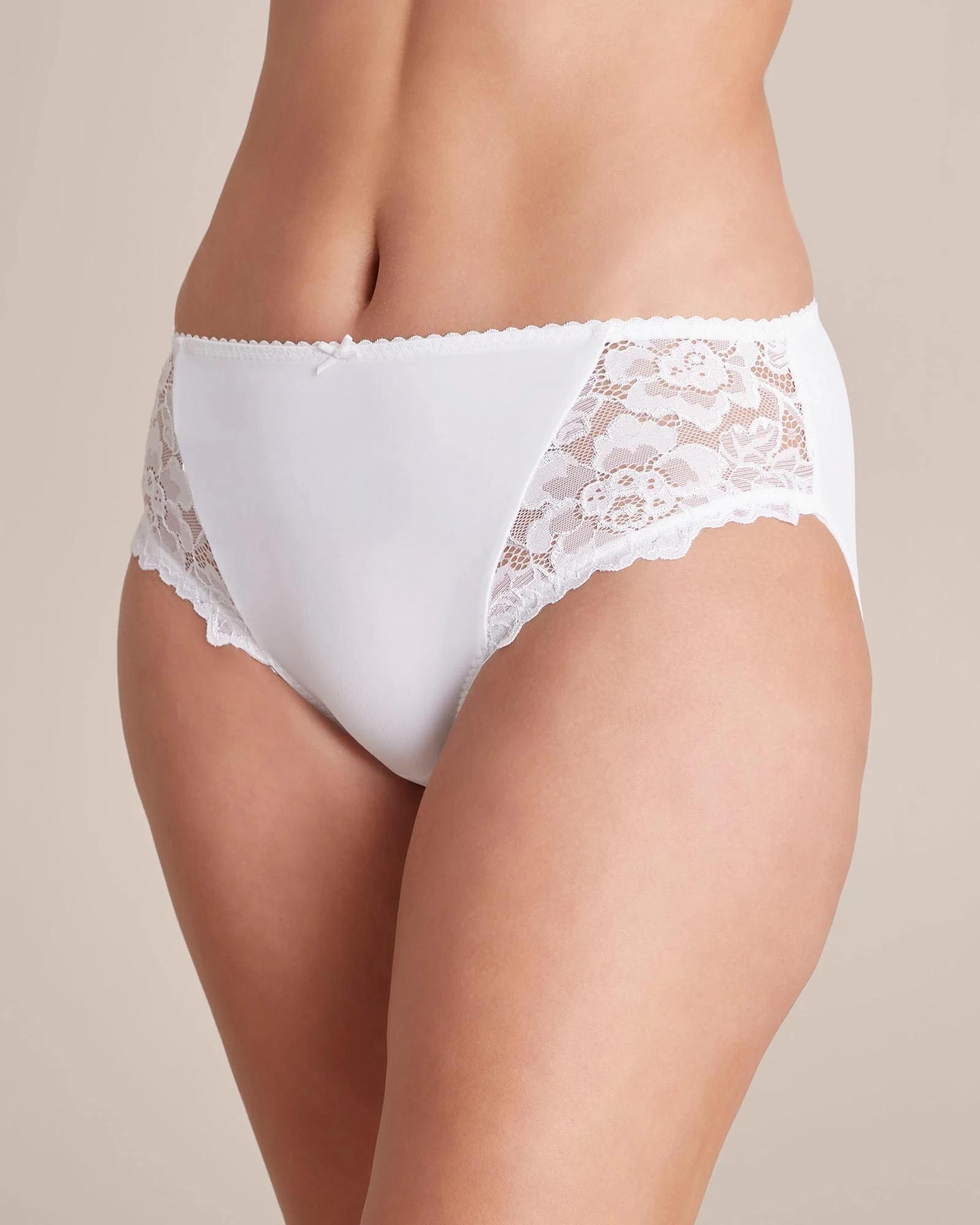 1 Target Woman Soft Lace High Cut Briefs WHITE, 1 of 3