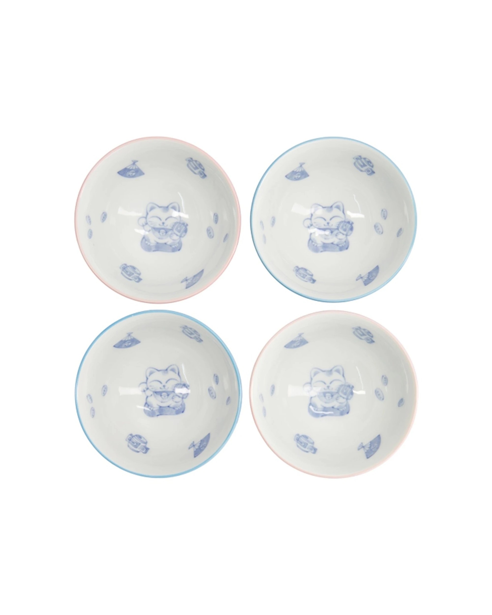 6 Tokyo Design 4pc Kawaii Neko Cat Bowls 11x6cm Tableware - Multi, 6 of 6