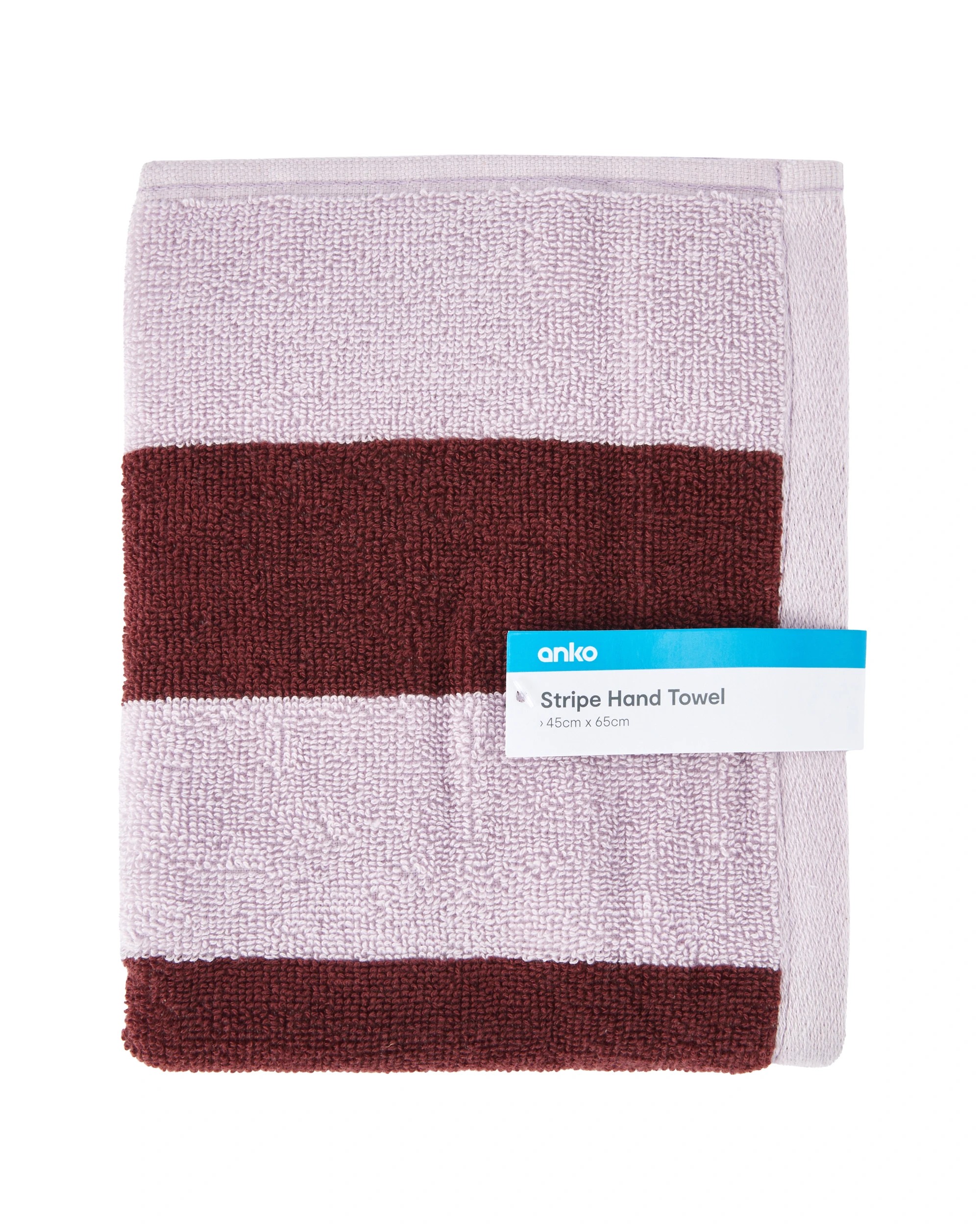 5 Stripe Cotton Hand Towel - Port, 5 of 5