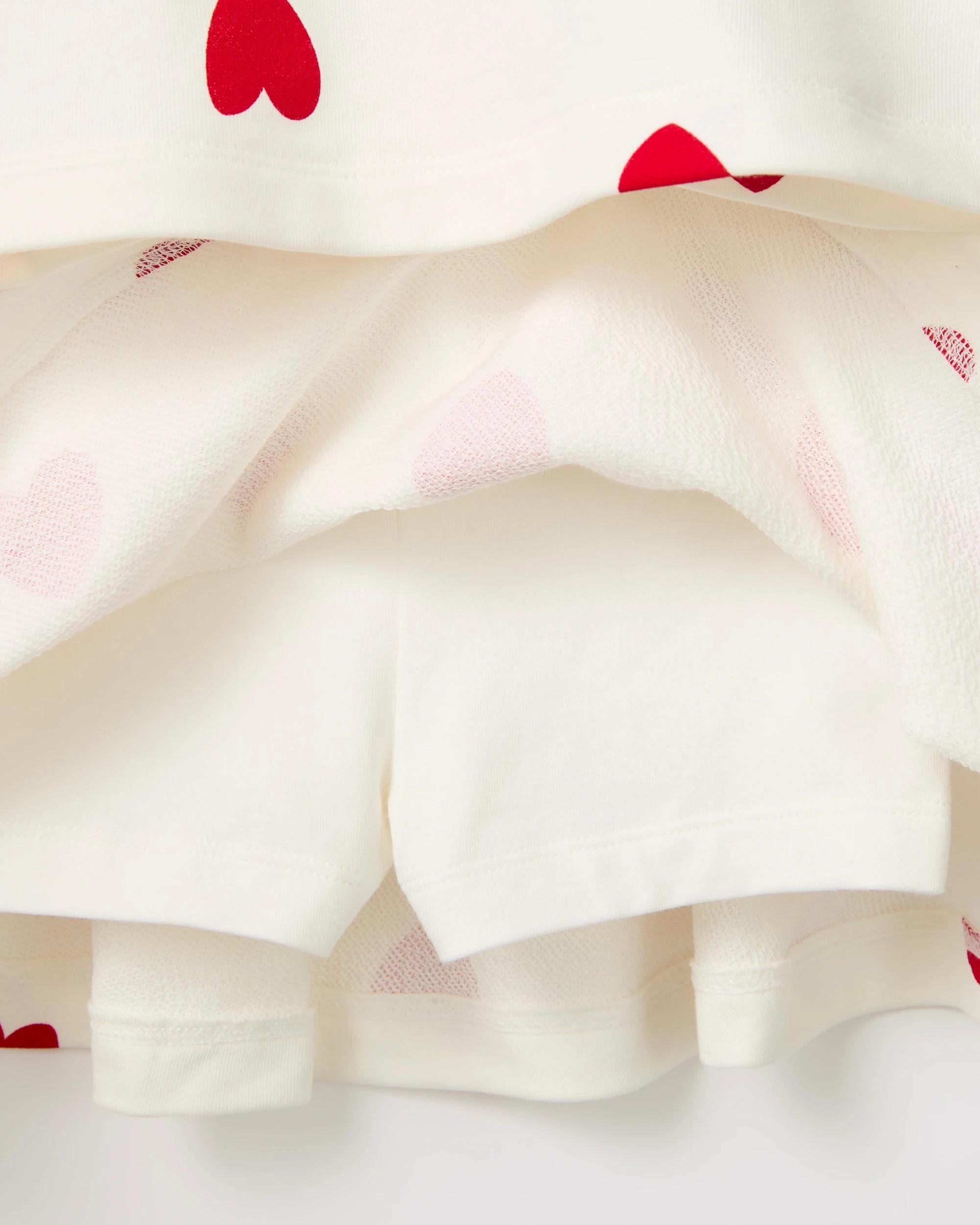 7 Target Australian Cotton Fleece Top and Skort 2 Piece Set WHITE AOP HEARTS, 7 of 9