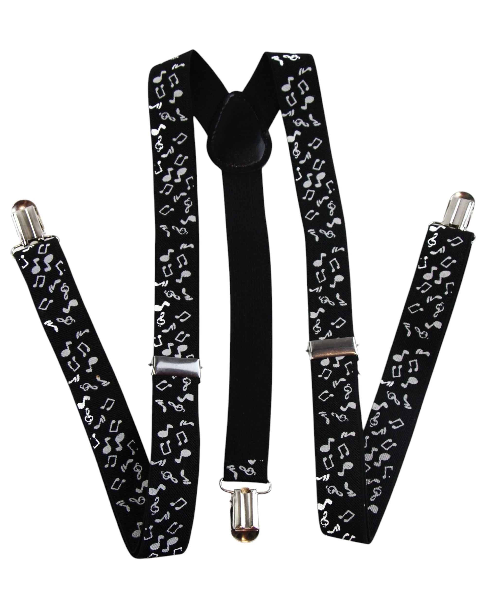 3 Zasel Mens Adjustable Black With White Music Notes Patterned Suspenders - Multi - Multi, 3 of 7