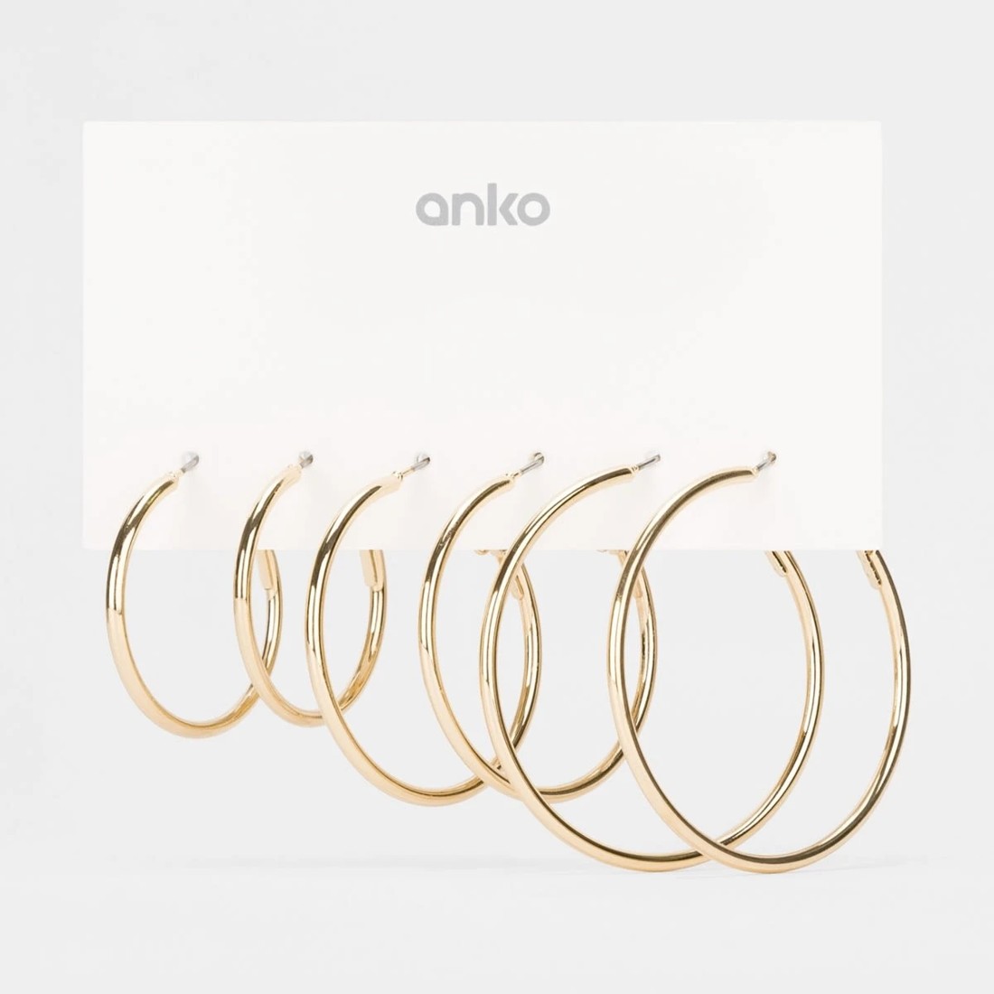 5 3 Pack Thin Hoop Earrings - Gold Tone, 5 of 5