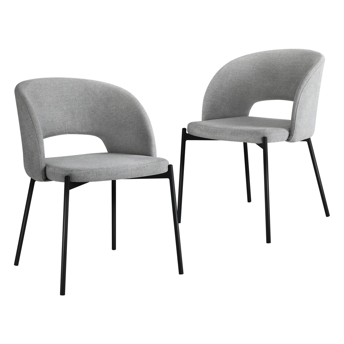 1 Oikiture 2x Armchair Dining Chair Accent Chairs Tub Armchairs Fabric
 - Grey, 1 of 10