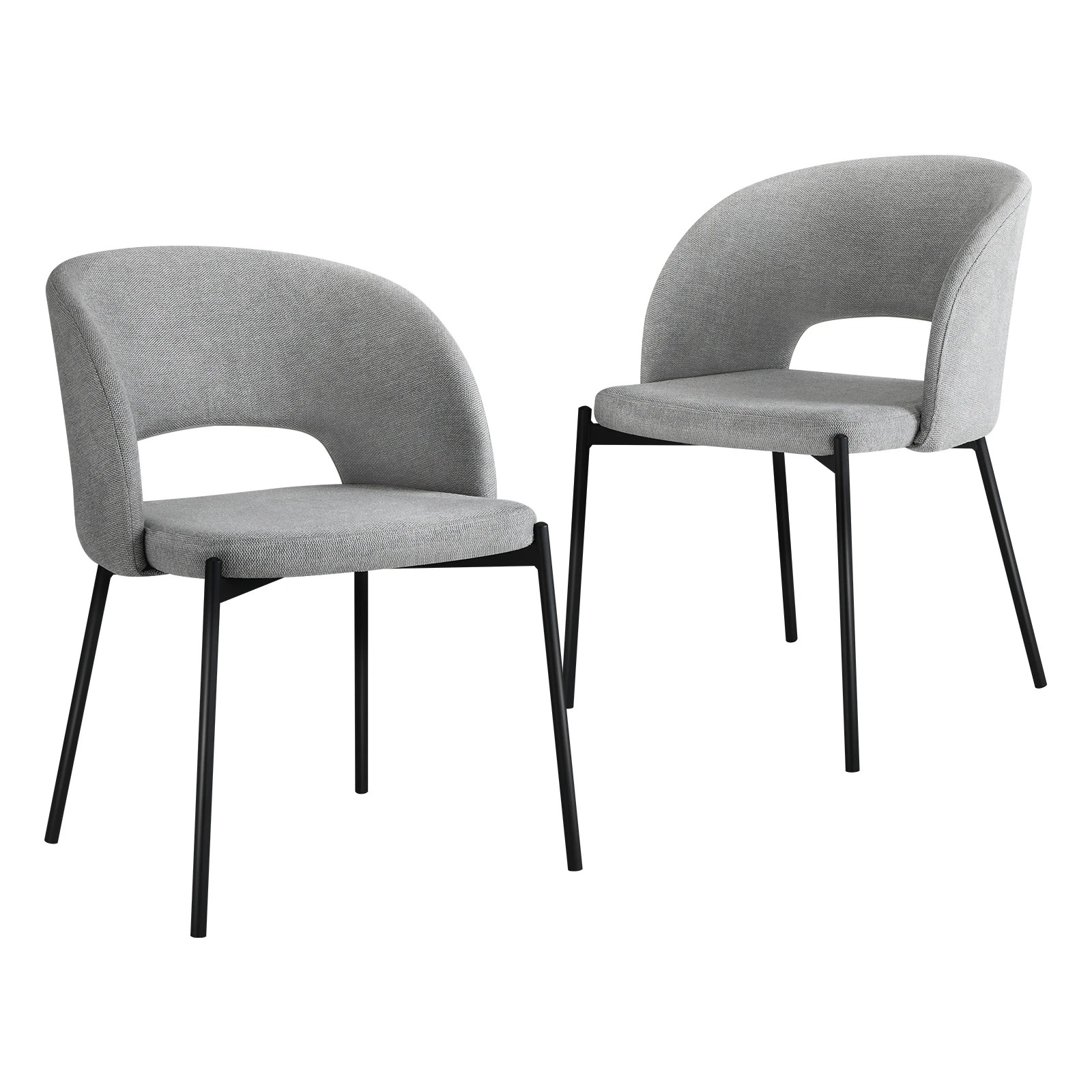 1 Oikiture 2x Armchair Dining Chair Accent Chairs Tub Armchairs Fabric
 - Grey, 1 of 10