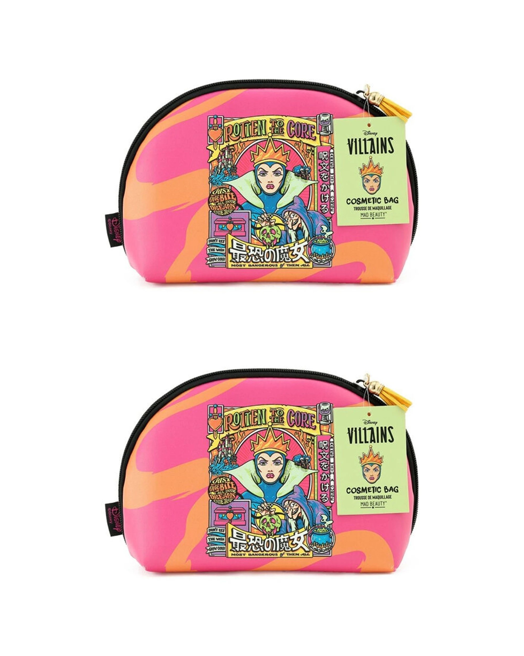 1 Disney Wicked Villains Evil Queen Cosmetic Makeup Storage Bag 2PK - Pink, 1 of 3