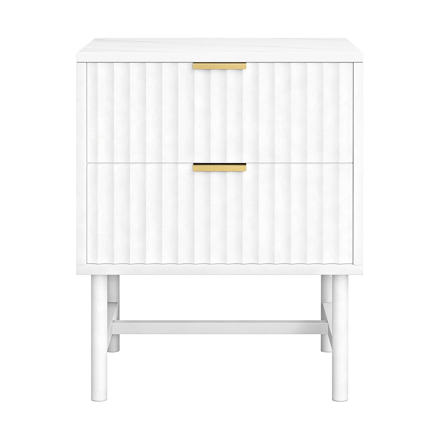 3 Artiss Bedside Table 2 Drawers - - White, 3 of 6