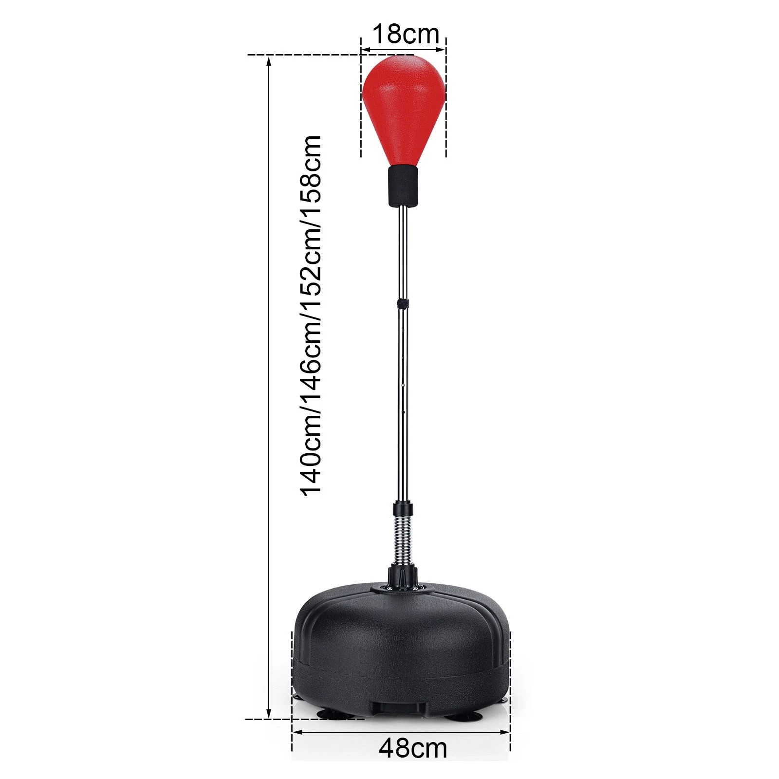 2 Costway Free Standing Punching Boxing Bag Stand Height Adjustable Reflex Speed Ball - Red, 2 of 2