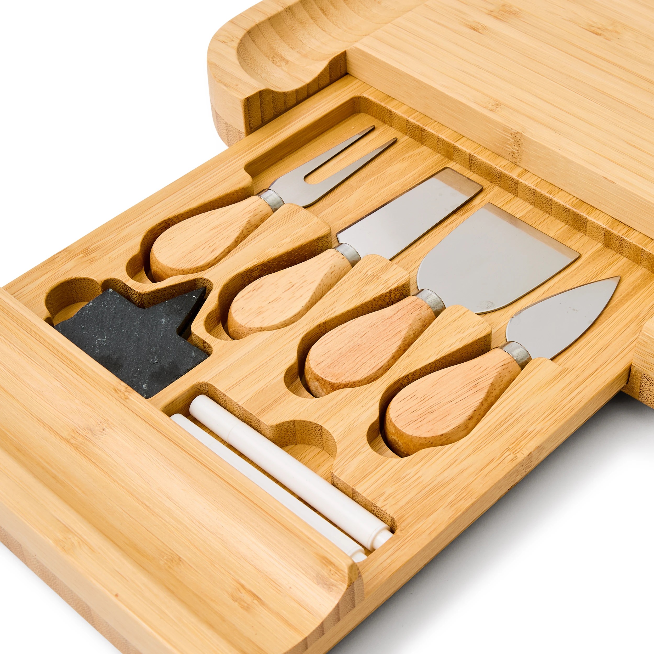 8 Cheese Board with Knives Set and Carry Handle, 8 of 10