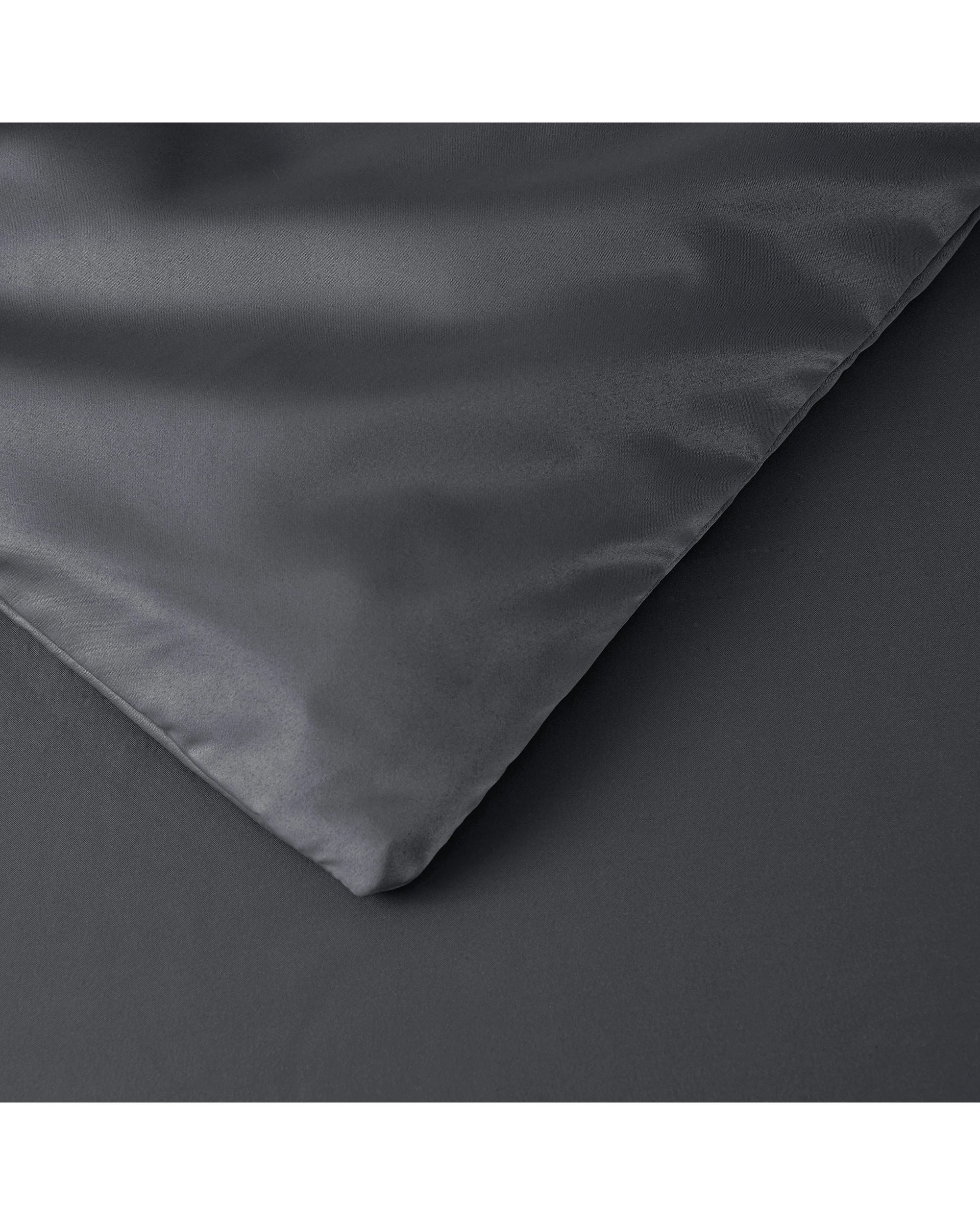 4 Dreamaker Matte Satin Quilt Cover Set - Single Bed - Charcoal, 4 of 6