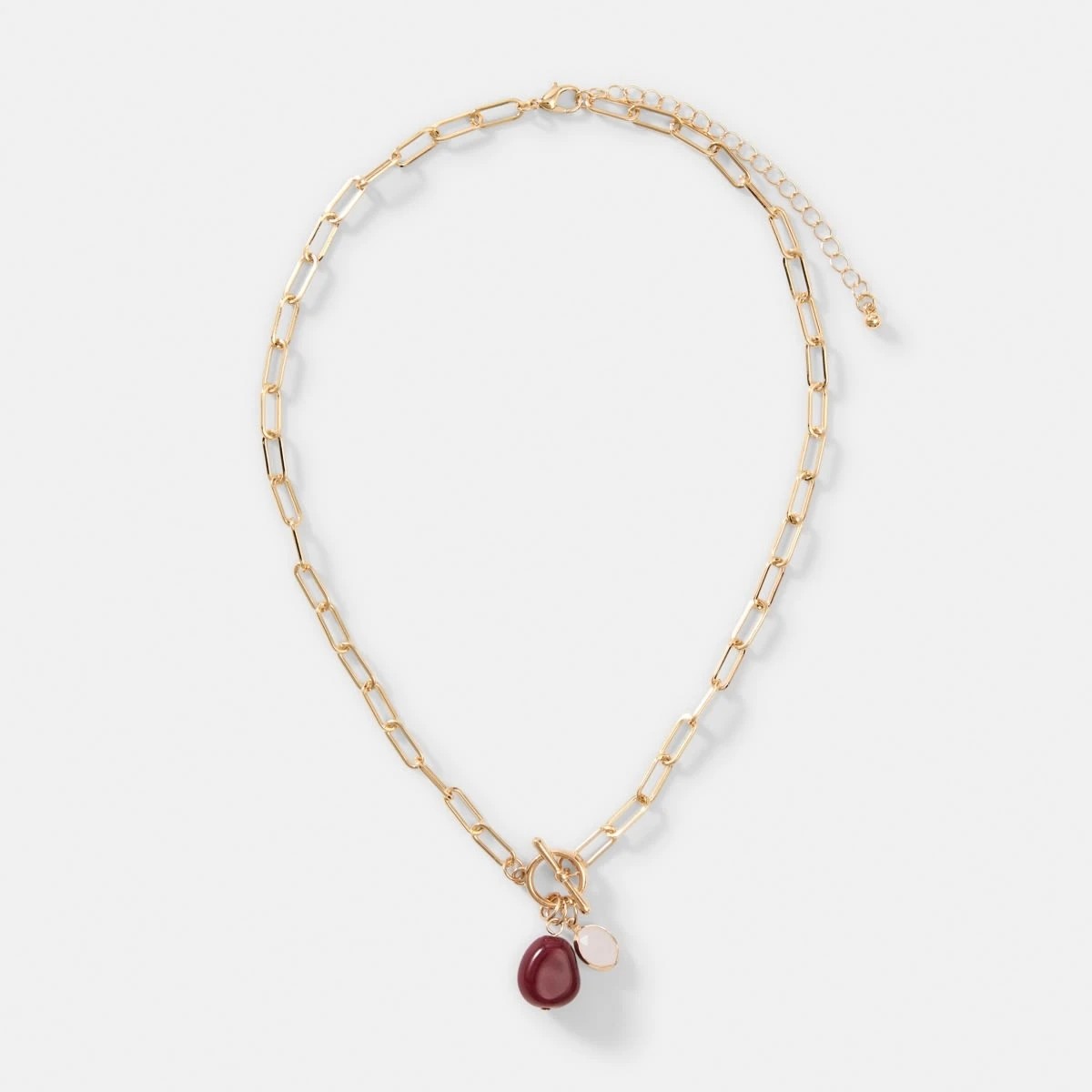 2 Link Necklace with Bead Charm - Gold Tone, 2 of 4