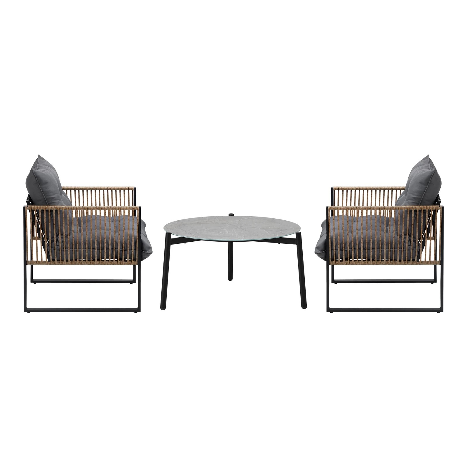 8 Livsip Outdoor Patio Set Garden Furniture 70cm Coffee Table Rattan Chairs 3pcs
 - Multi, 8 of 10