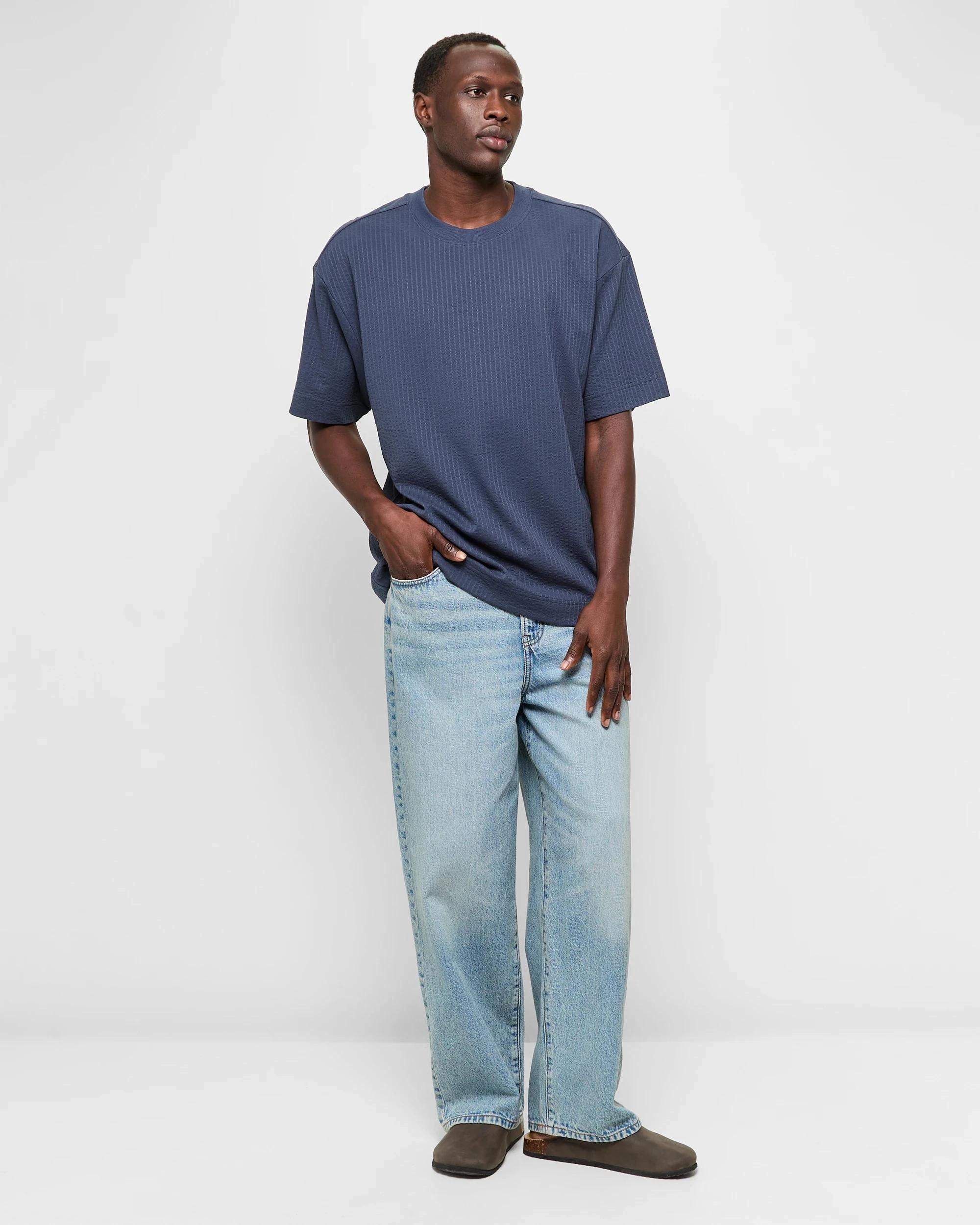 2 Australian Cotton Seersucker T-Shirt - Commons NAVY, 2 of 5