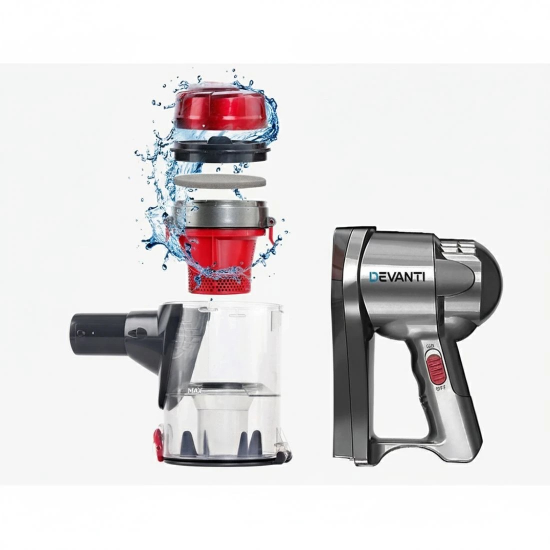 6 Devanti Stick Vacuum Cleaner Handheld Corded 450W - Red, 6 of 9