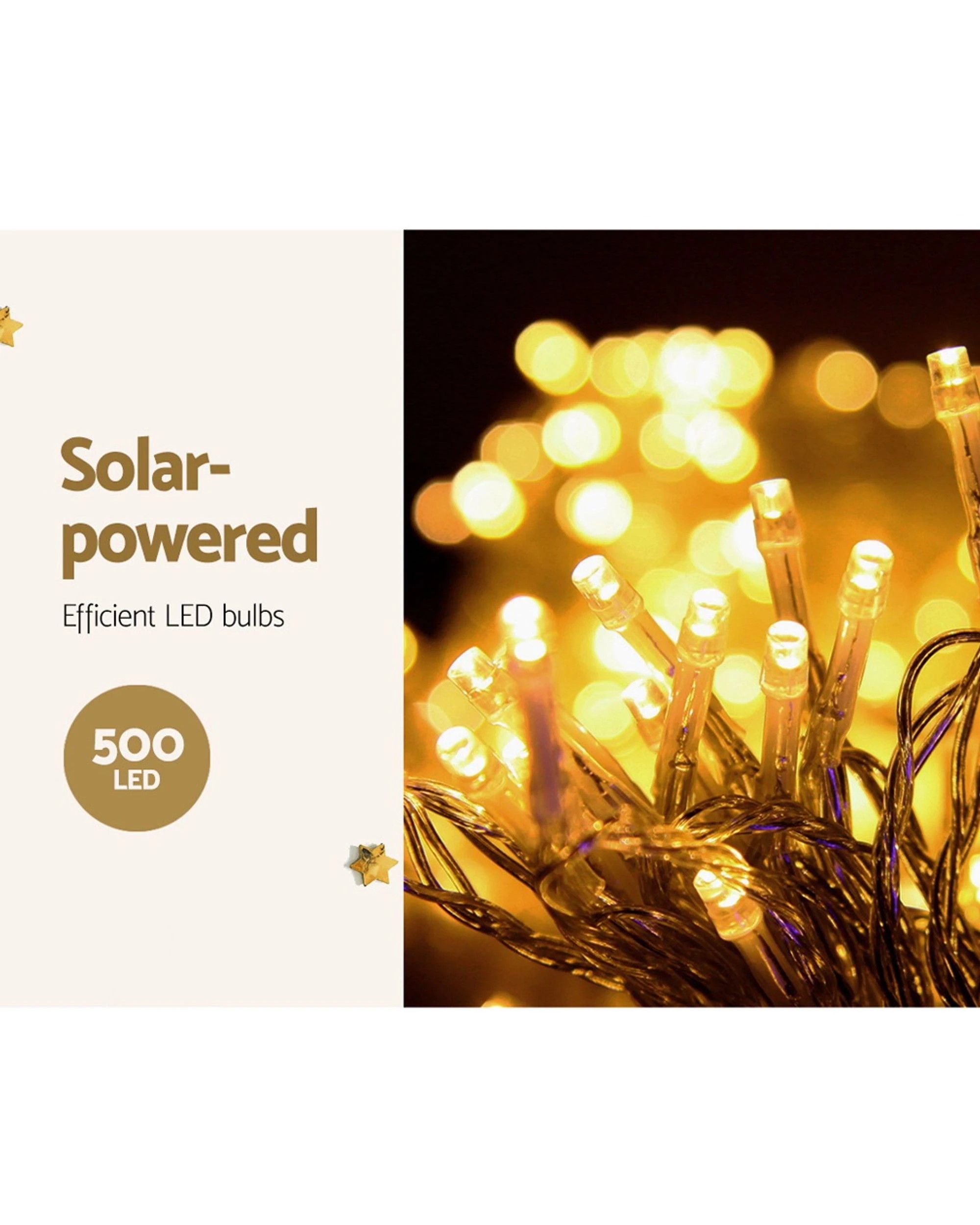 3 Jingle Jollys 12.5m Solar Christmas Lights Icicle String Light
 - White, 3 of 3