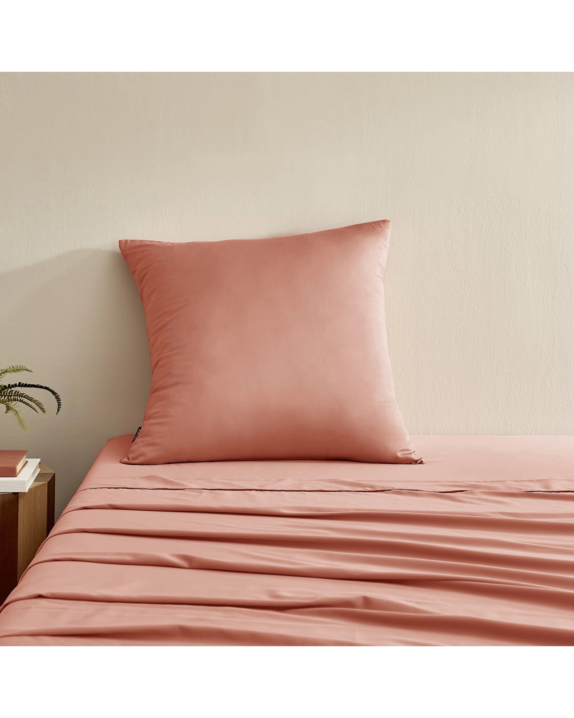1 Serene 400TC Bamboo Cotton Sateen Euro Pillowcase - Clay, 1 of 3