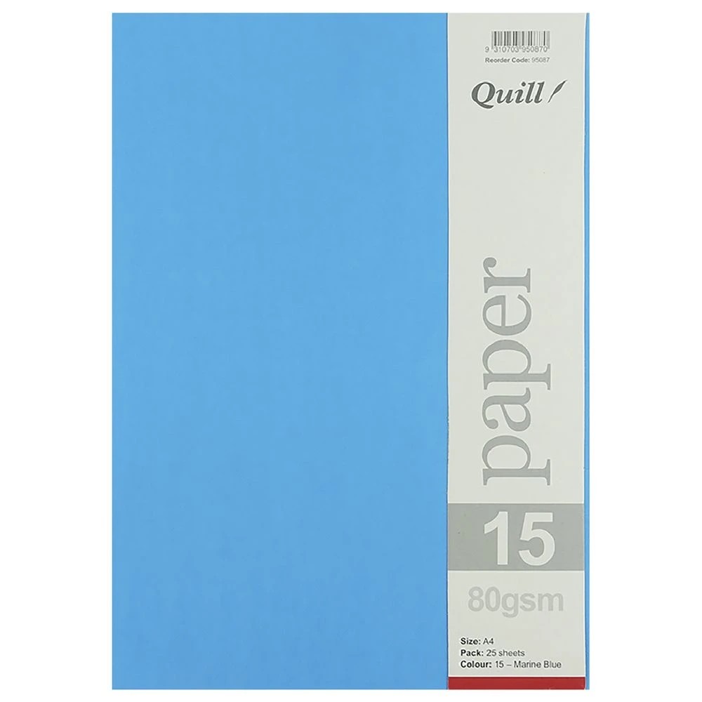 3 Quill A4 80gsm Paper Marine Blue 25 Pack, 3 of 3