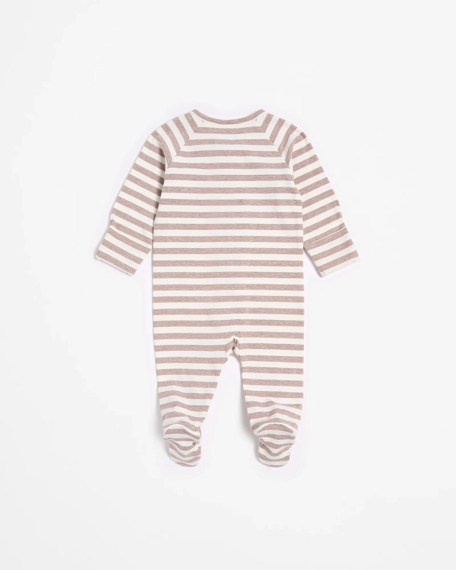 3 Target Baby Organic Cotton Print Zip Coverall BROWN STRIPE, 3 of 3