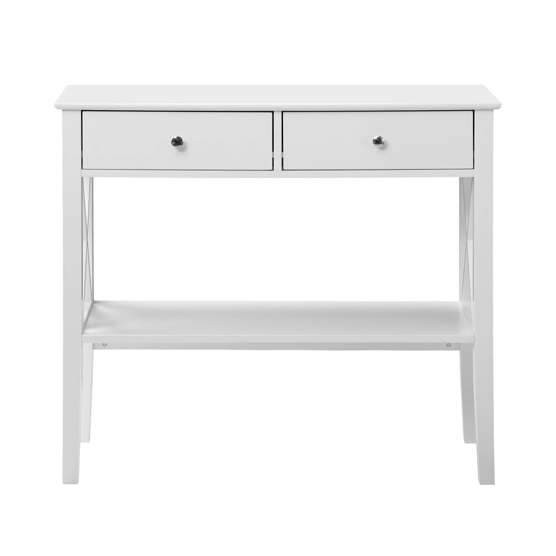6 Oikiture Console Table Hall Side Entry 2 Drawers Hallway Display Shelf Desk
 - White, 6 of 10