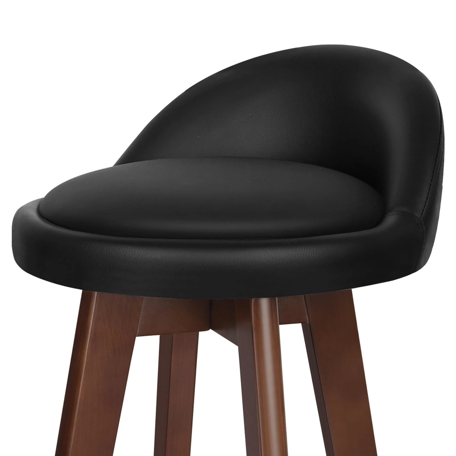 4 Alfordson 2x Bar Stools Liam Kitchen Wooden Swivel Chairs Black - Black, 4 of 10