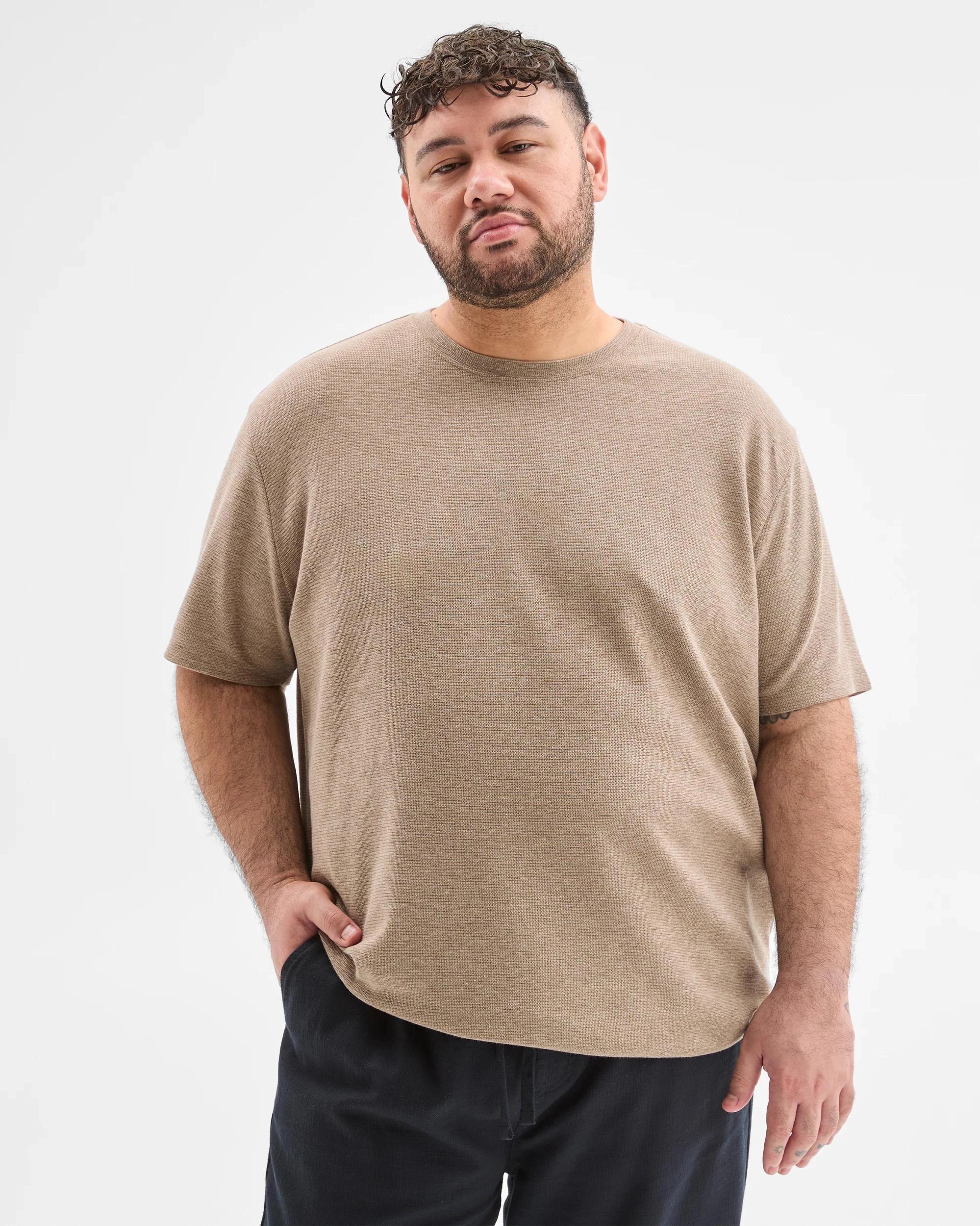 4 Target Plus Size Australian Cotton Blend Textured T-Shirt MUSHROOM, 4 of 6