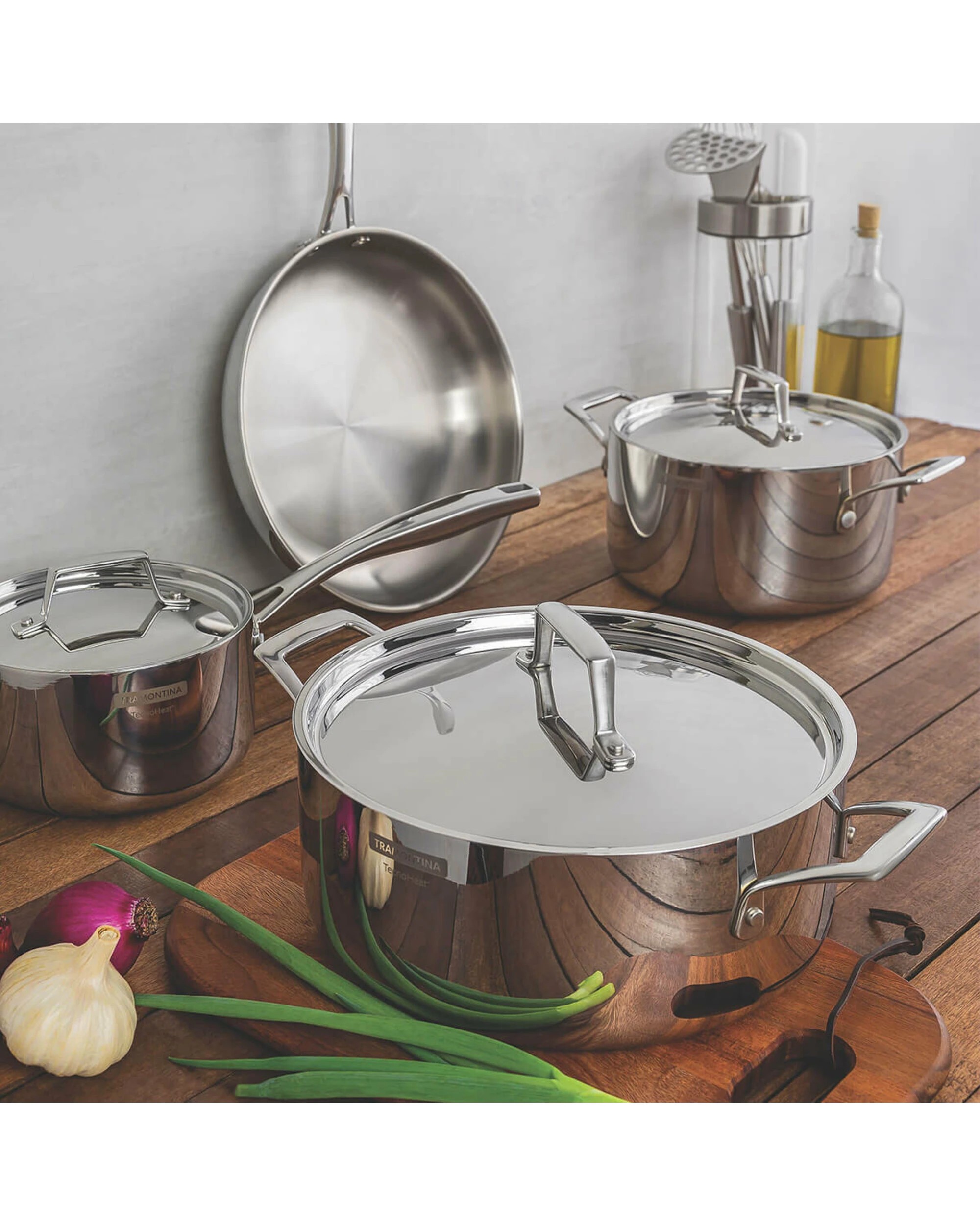 3 Tramontina Grano 20cm 3.5L Stainless Steel Deep Casserole, 3 of 5
