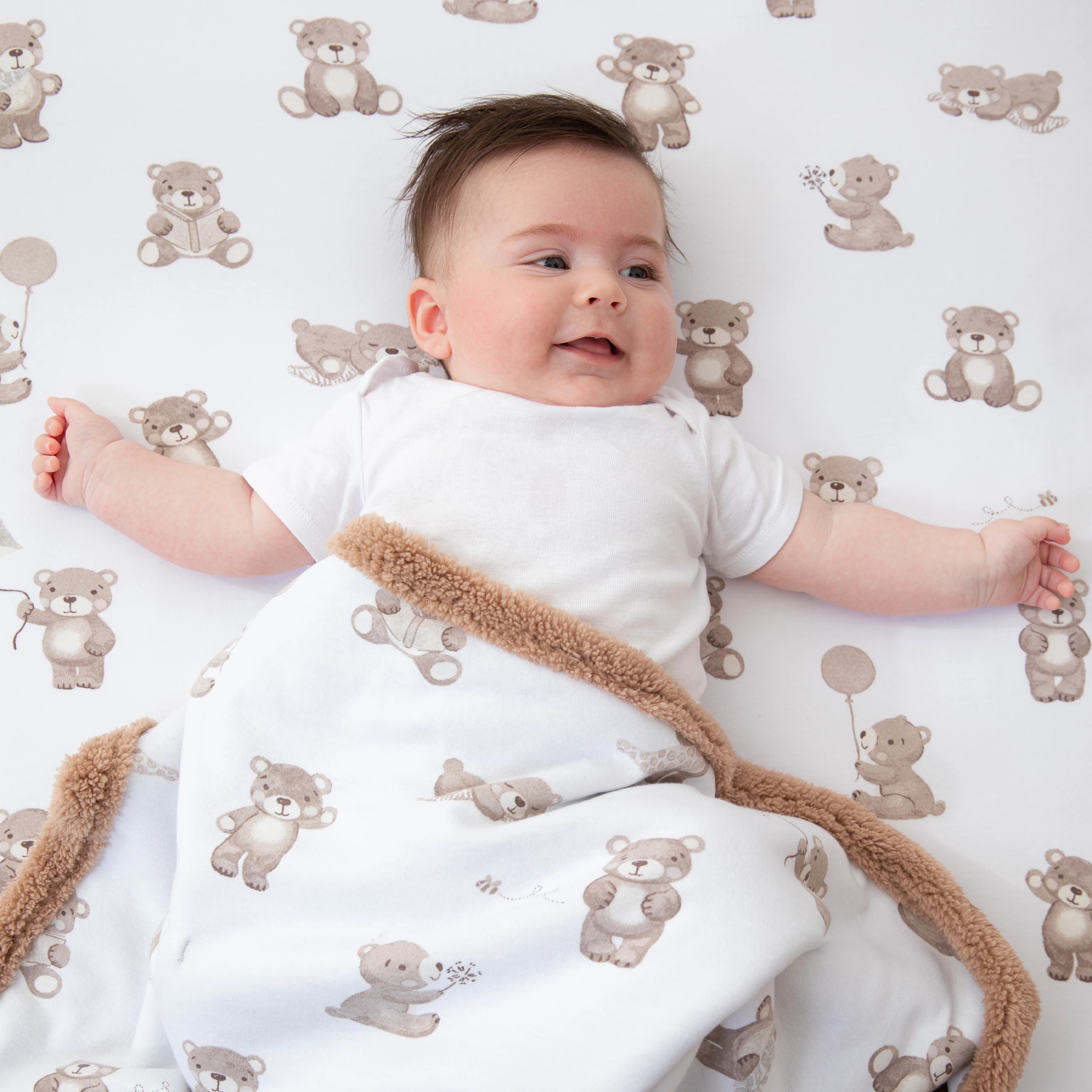 6 Living Textiles - Sherpa Pram Blanket - Cuddly Bear - Assorted, 6 of 8