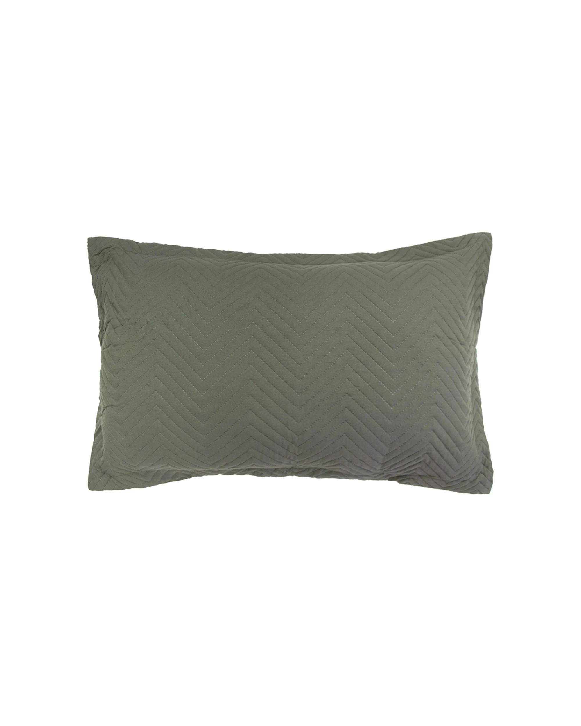 2 Bambury Herringbone Embossed Coverlet Set Lightweight Quilt Set - Single/Double - Green, 2 of 2